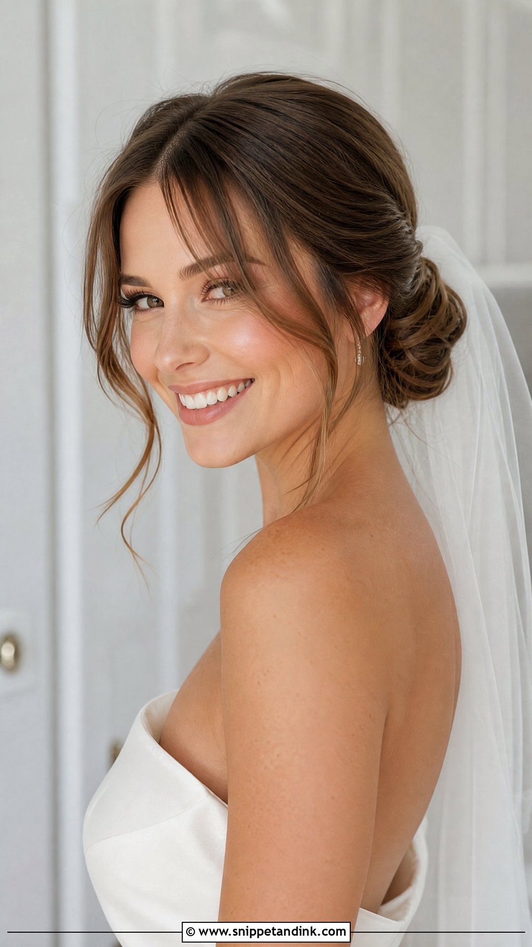 Veil Wedding Hair With Bangs - Snippet and Ink - 20 Wedding Hairstyle Bangs