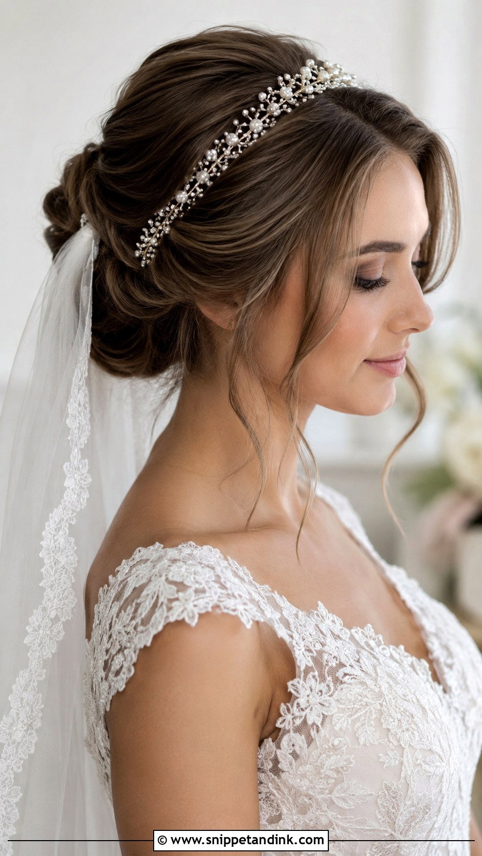 Veil Wedding Hairstyle With Headband - Snippet and Ink - 20 Headband Wedding Hairstyles