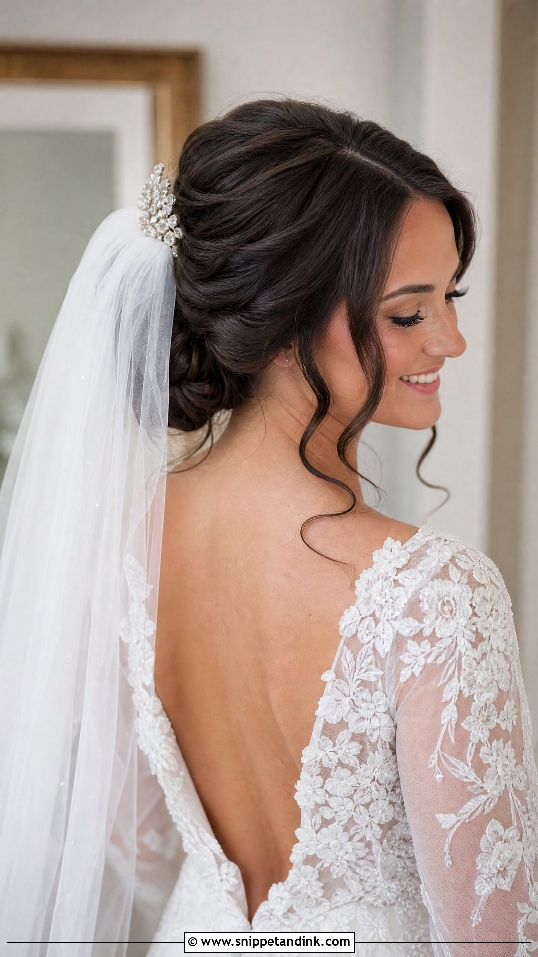 Veil Wedding Updo For Long Hair - Snippet and Ink - 20 Up Hairstyles for Long Hair Wedding