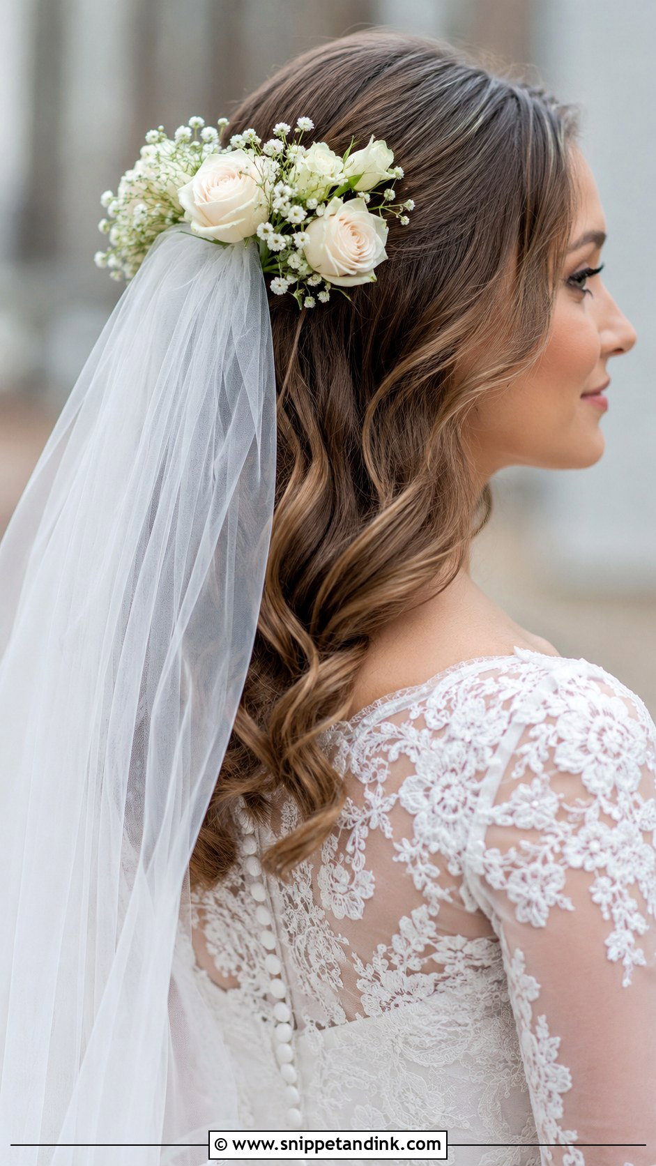 Veil With Flower Comb - Snippet and Ink - 20 Wedding Hairstyles Flowers