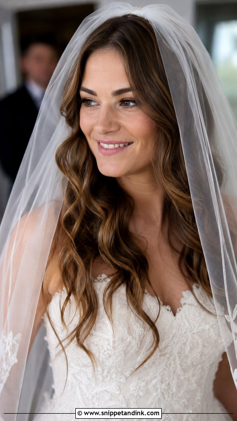 Veil With Hair Down Wedding Style - Snippet and Ink - 35 Wedding Hair Down Ideas