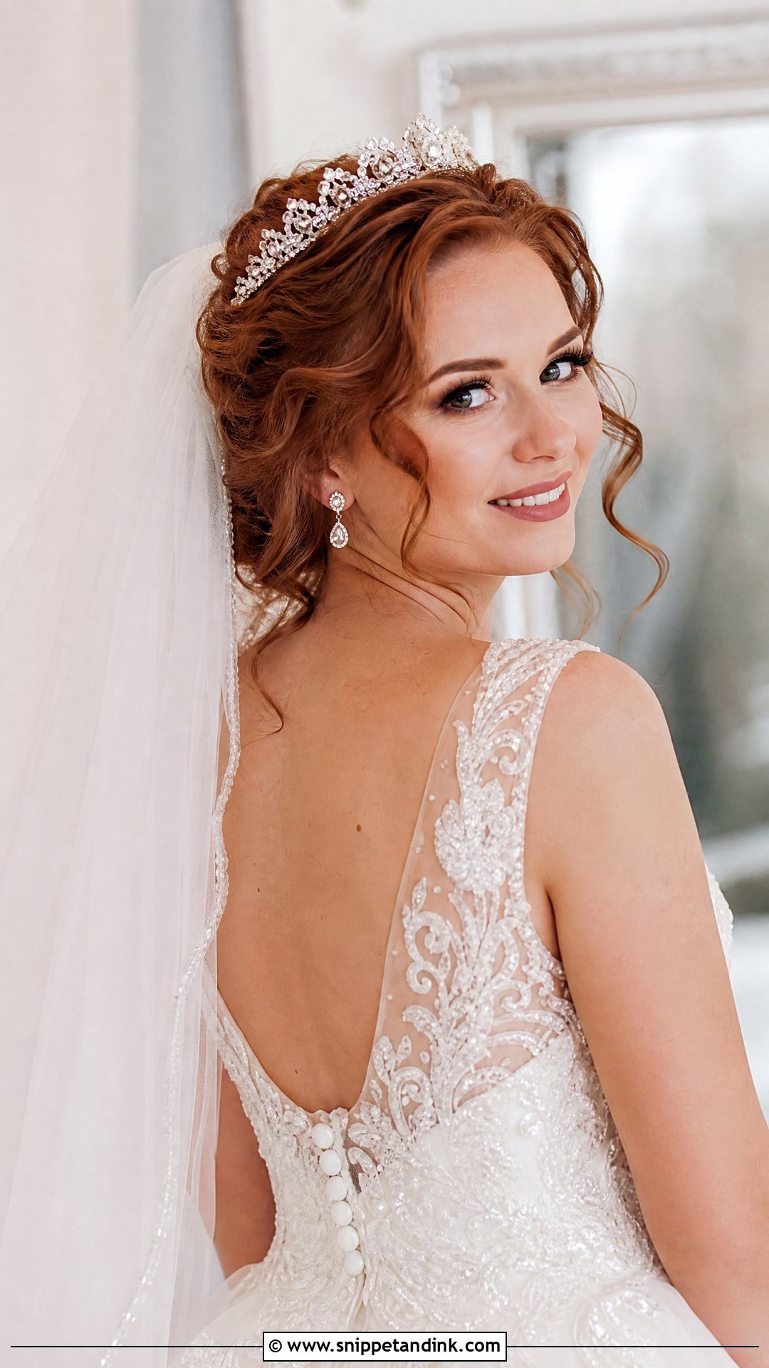 Veil and Tiara Wedding Hairstyle - Snippet and Ink - 20 Wedding Day Hair for Bride Ideas