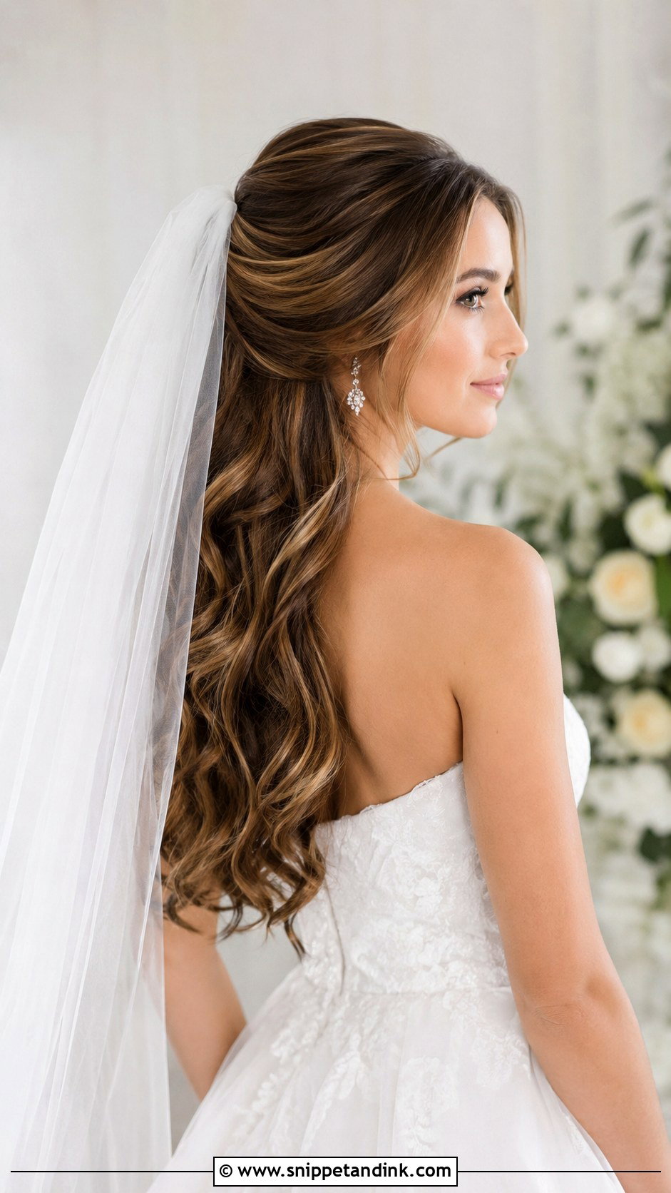 Veil and Waves Wedding Hairstyle - Snippet and Ink - 20 Medium Length Hair Styles Wedding