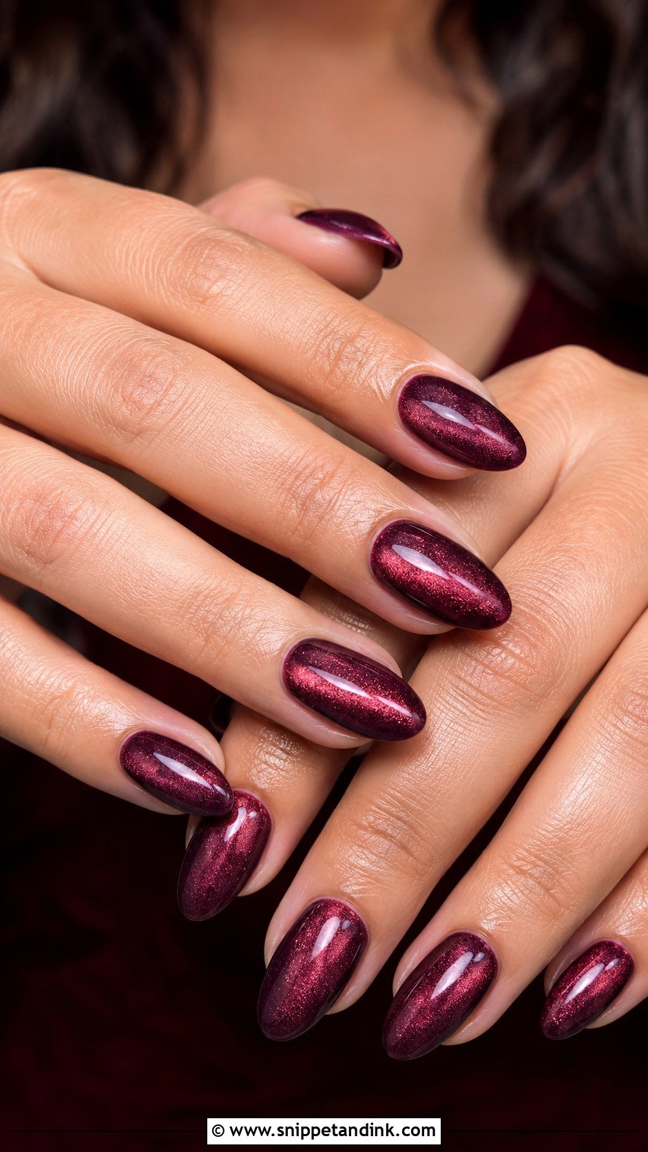 Velvet Berry Bridesmaid Wedding Nails - Snippet and Ink - 20 Winter Bridesmaid Wedding Nails
