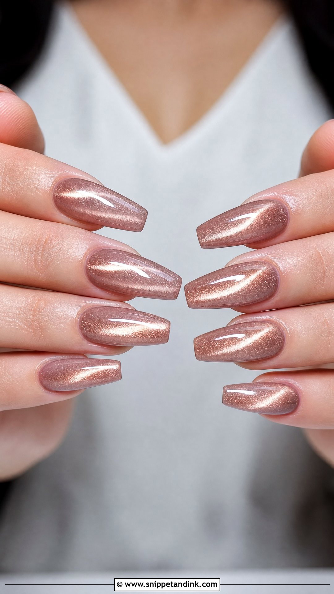Velvet Cat Eye Coffin Engagement Nails - Snippet and Ink - 20 Coffin Engagement Nails