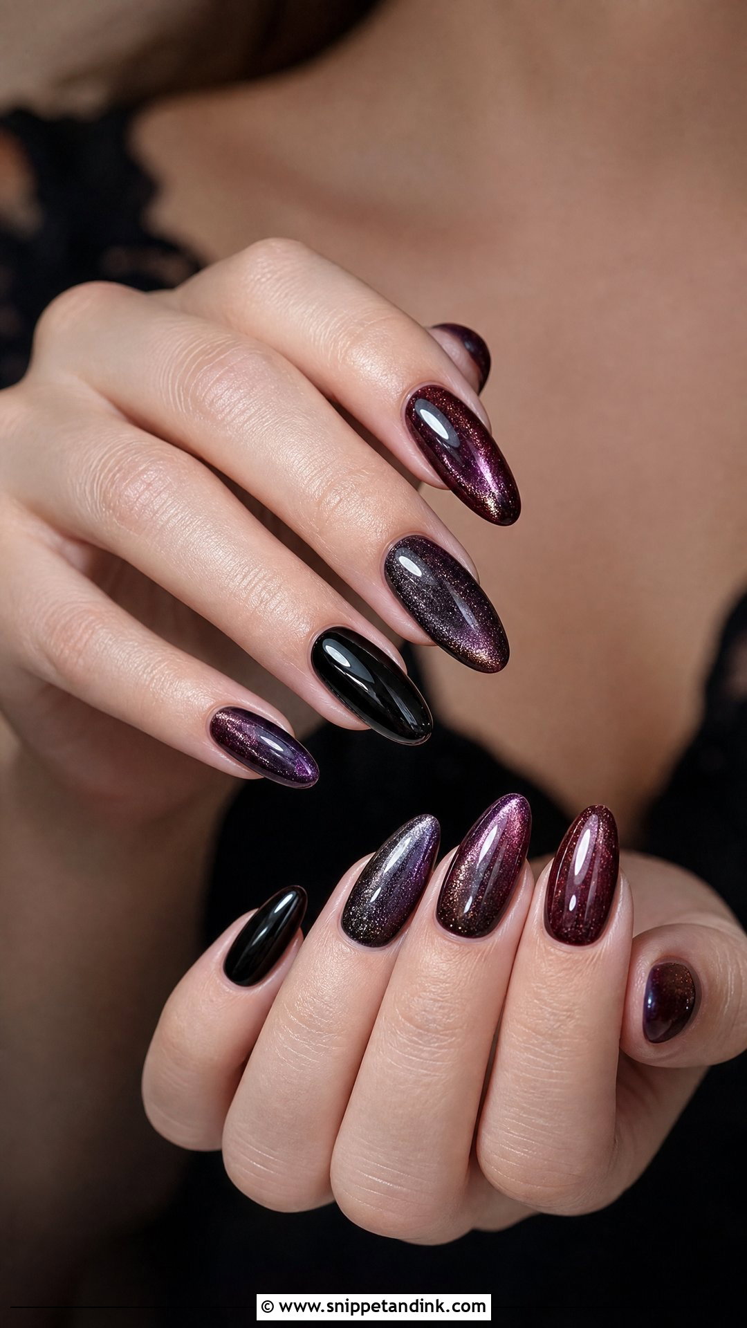 Velvet Goth Wedding Nails - Snippet and Ink - 25 Goth Wedding Nails