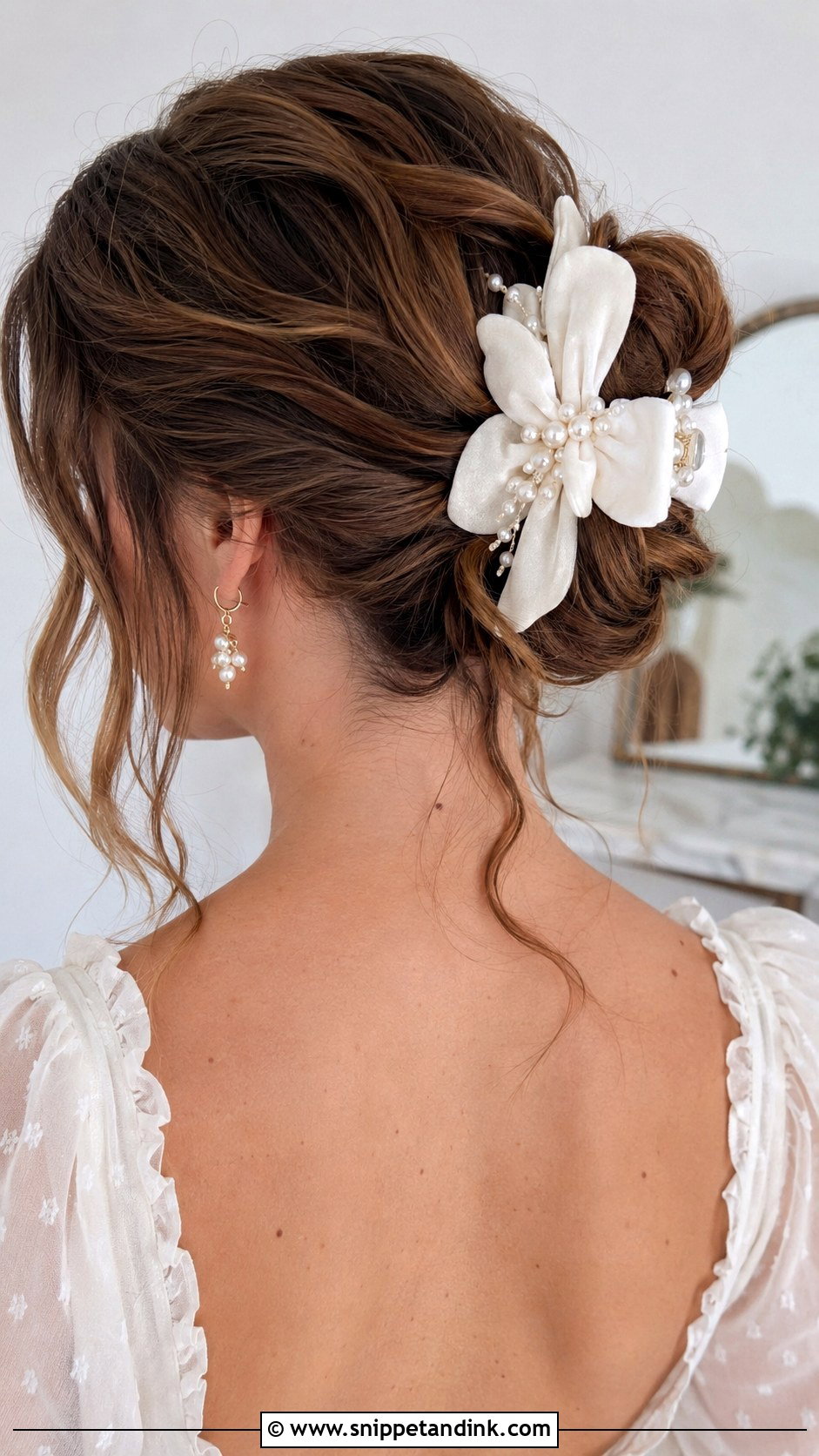 Velvet Magnolia Claw Clip - Snippet and Ink - 20 Bridal Hair Clip Ideas