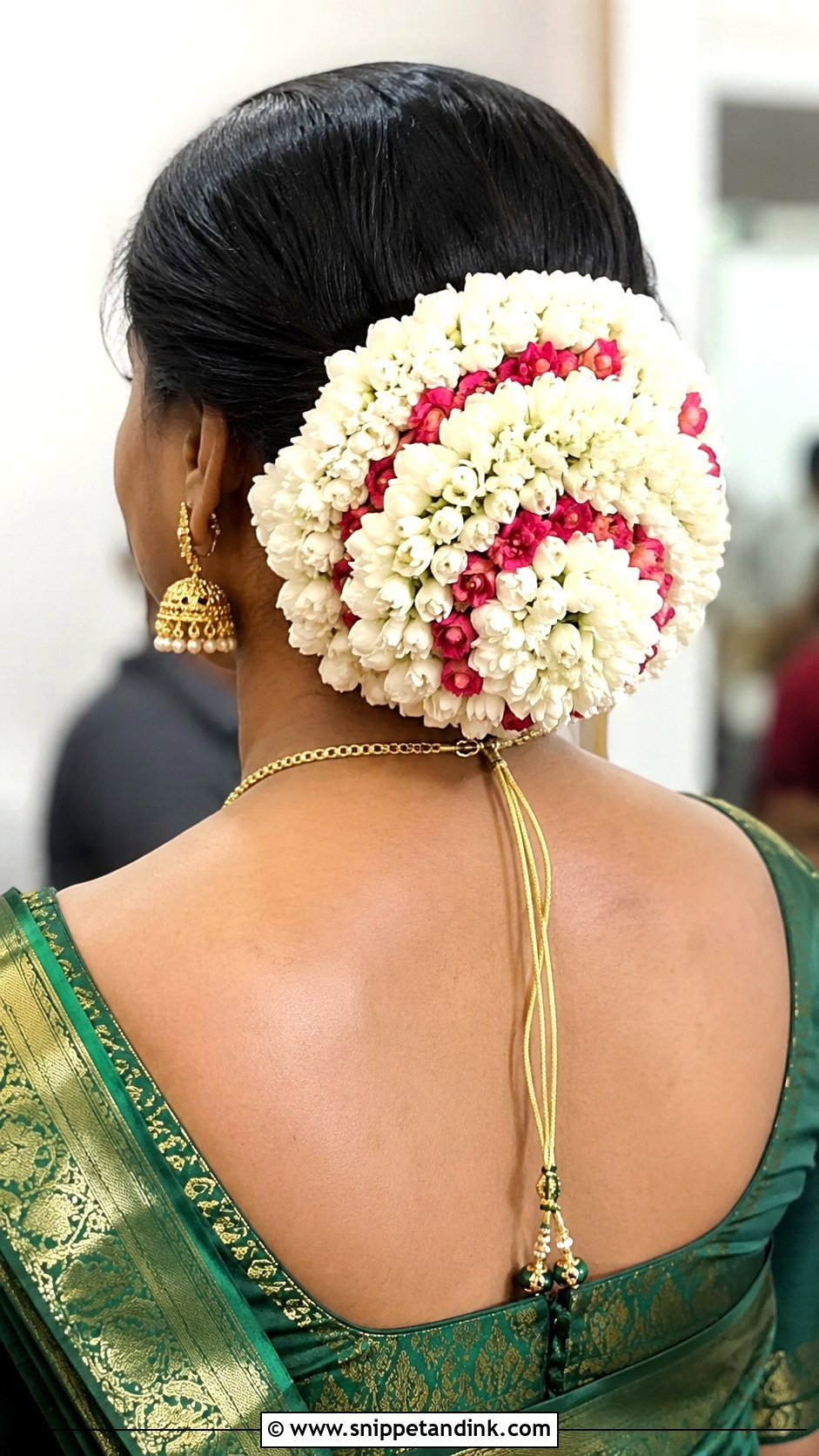 Veni Style Bun With Jasmine - Snippet and Ink - 20 Hindu Bridal Hairstyles