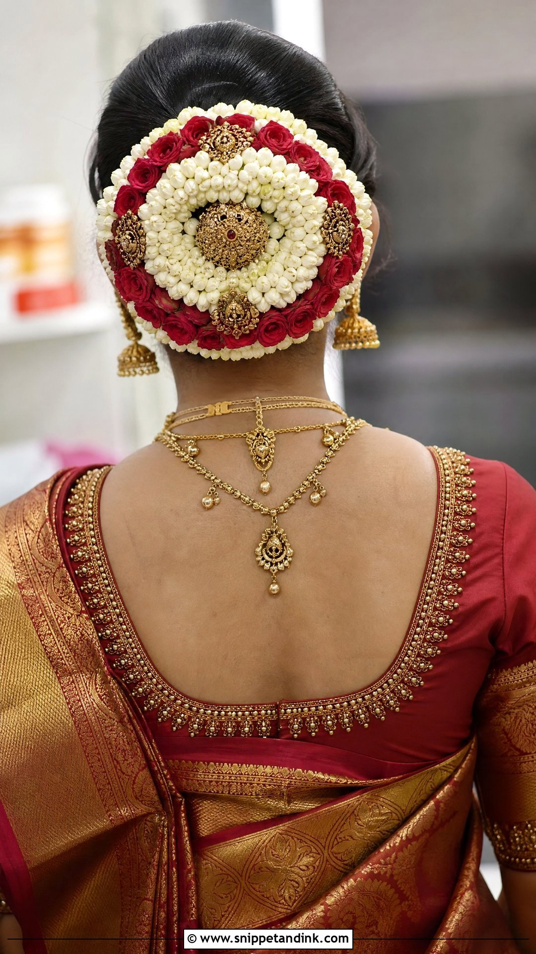 Veni Style Bun - Snippet and Ink - 20 Mandap Hairstyle for Bride Ideas