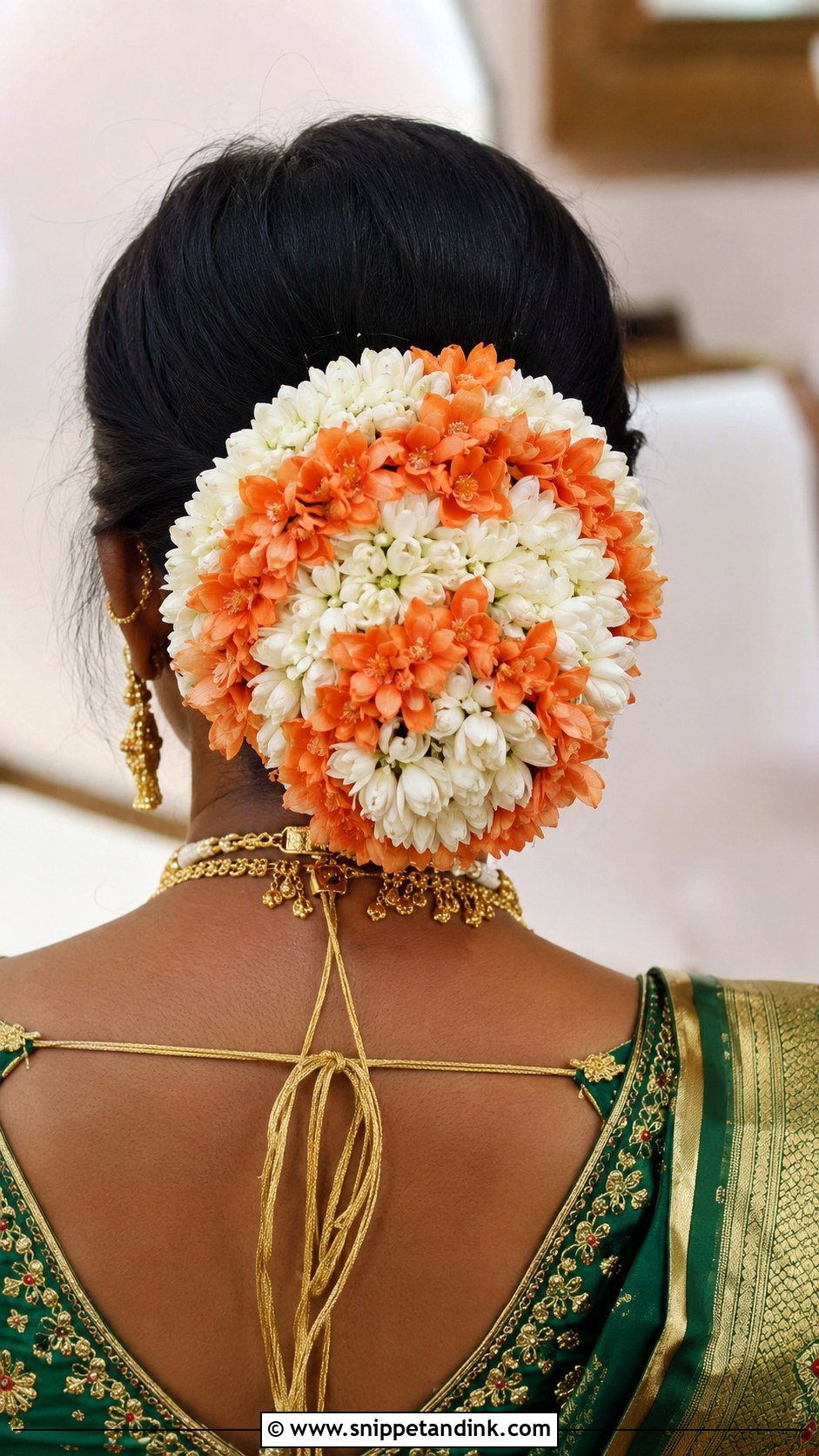 Veni Style Floral Bun - Snippet and Ink - 20 South Indian Bride Hairstyle with Jasmine Flowers