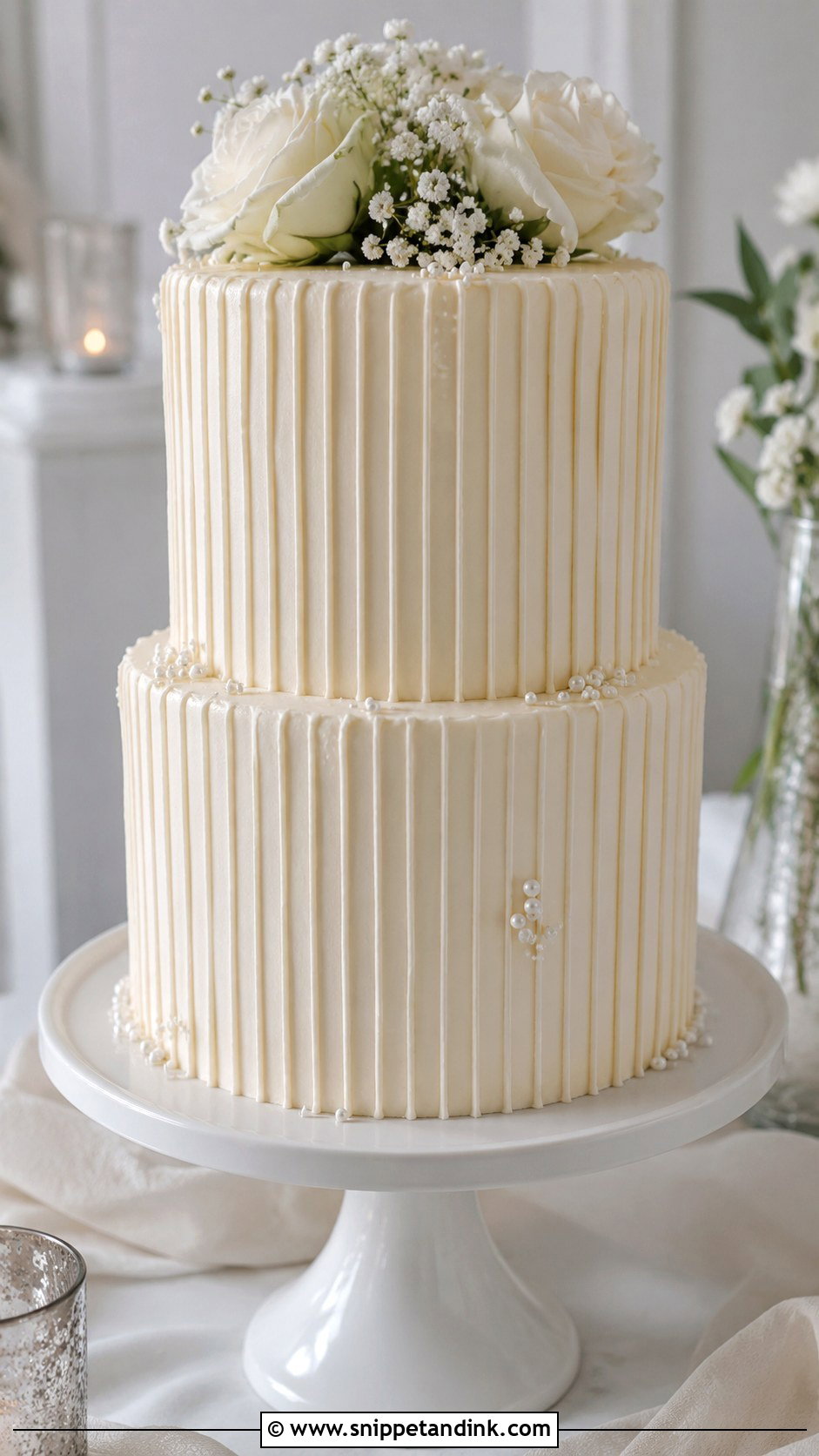 Vertical Stripe Wedding Cake - Snippet and Ink - 20 Side Cake Designs for Wedding