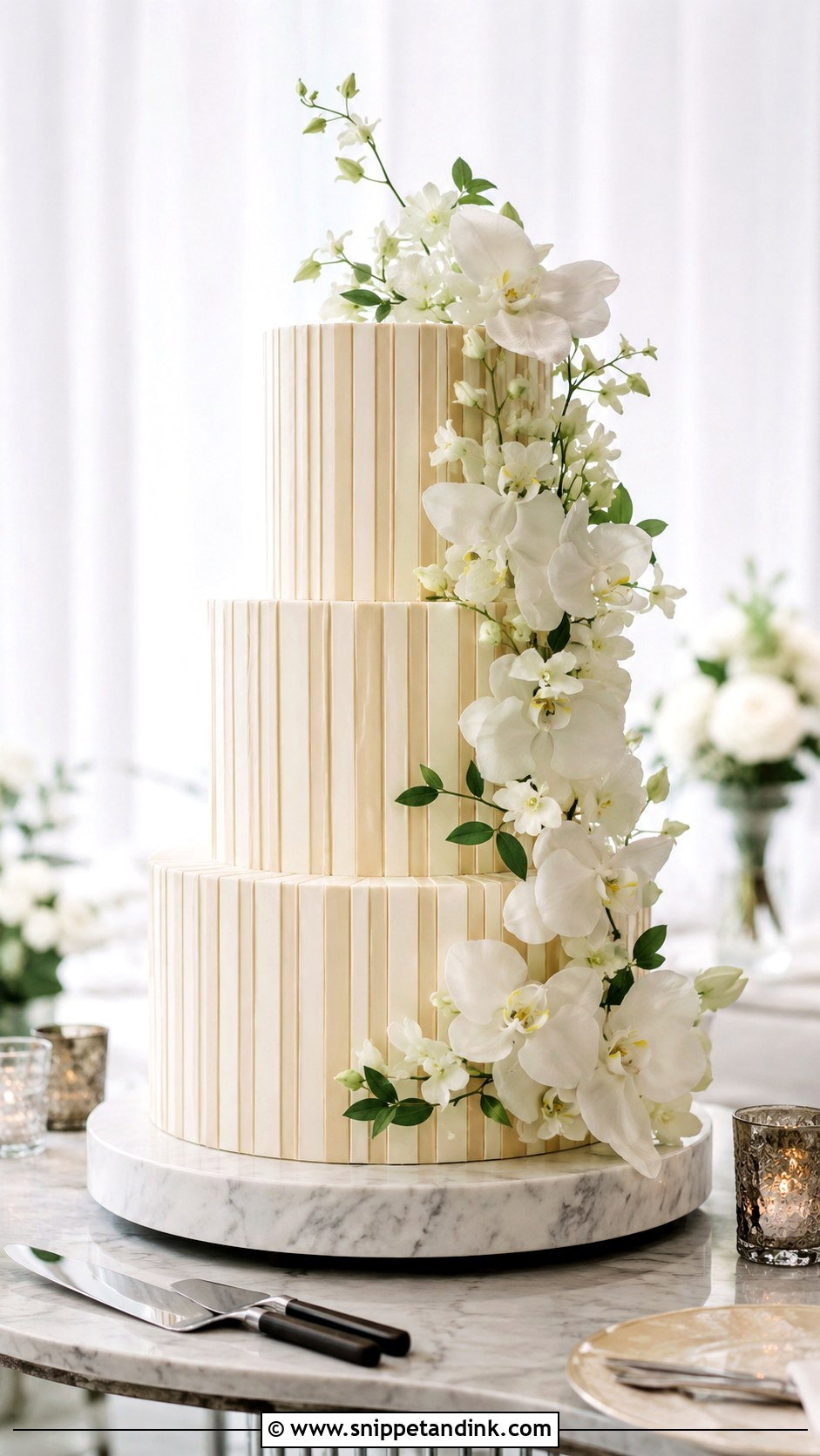 Vertical Striped Wedding Cake - Snippet and Ink - 20 Striped Wedding Cake Ideas