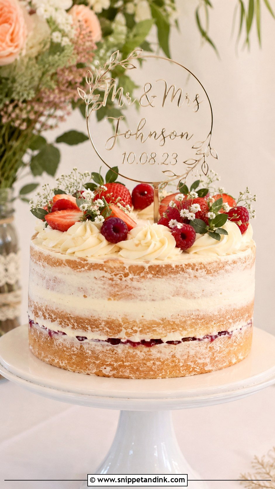 Victoria Sandwich Cake With A Cake Topper - Snippet and Ink - 20 Victoria Sandwich Cake Decoration Ideas for Wedding