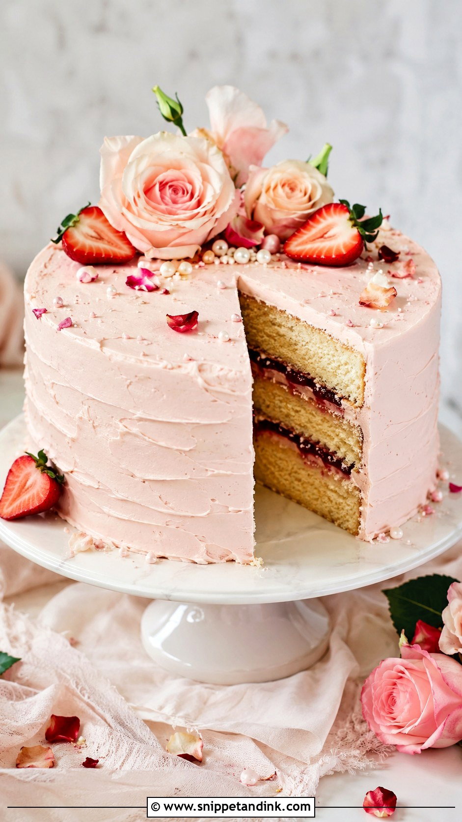Victoria Sandwich Cake With Blush Buttercream - Snippet and Ink - 20 Victoria Sandwich Cake Decoration Ideas for Wedding