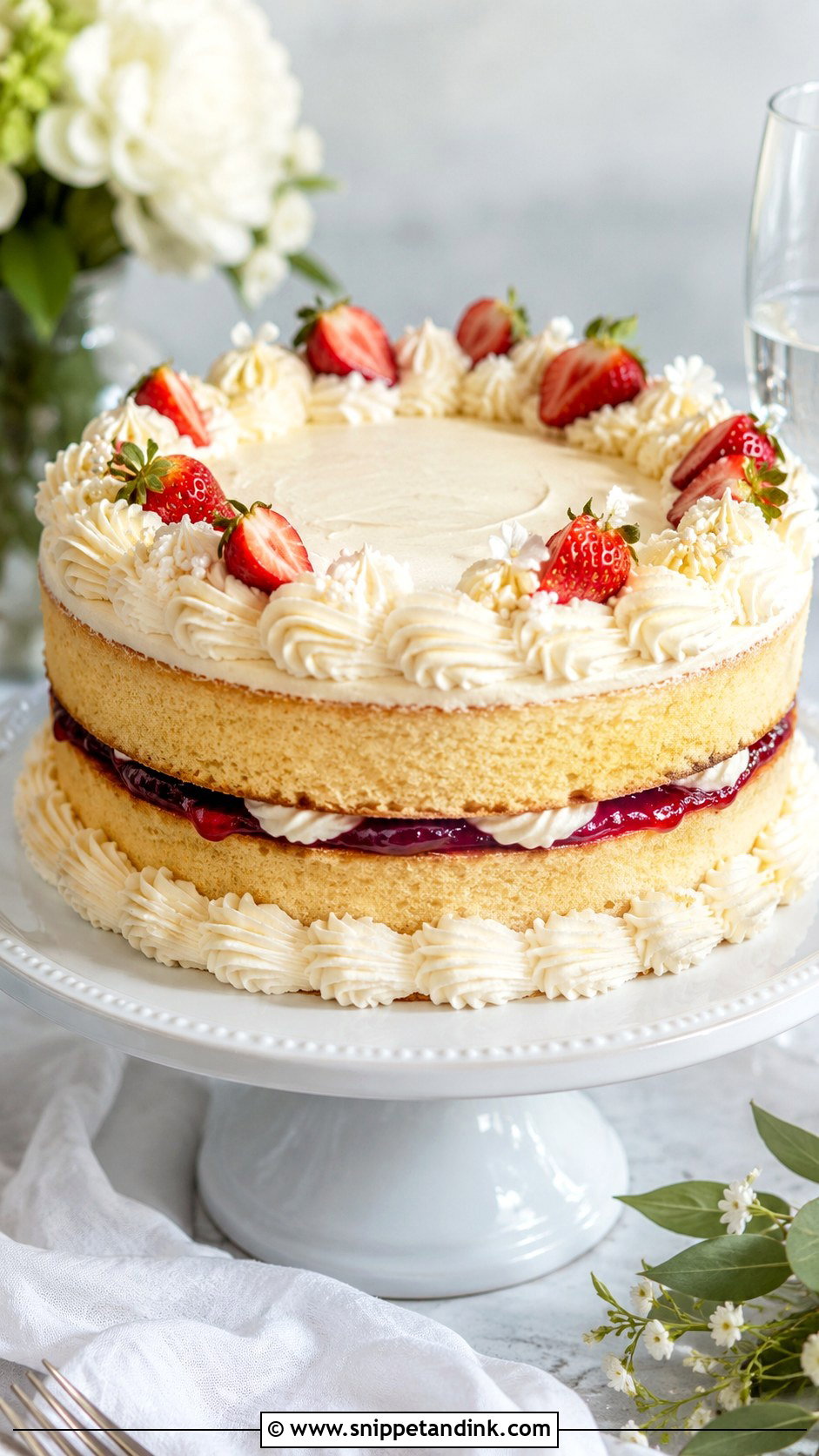 Victoria Sandwich Cake With Buttercream Piping - Snippet and Ink - 20 Victoria Sandwich Cake Decoration Ideas for Wedding