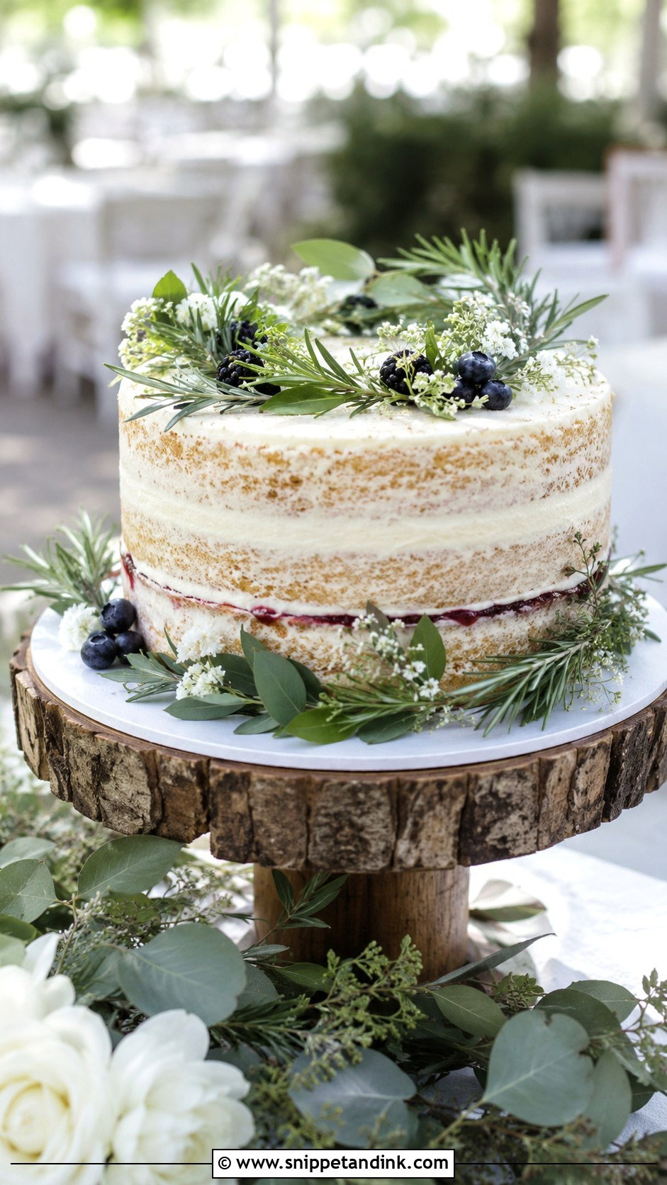 Victoria Sandwich Cake With Greenery - Snippet and Ink - 20 Victoria Sandwich Cake Decoration Ideas for Wedding
