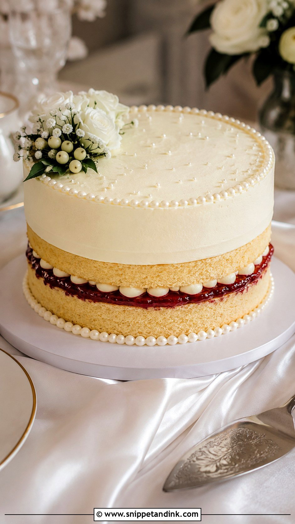Victoria Sandwich Cake With Pearl Sprinkles - Snippet and Ink - 20 Victoria Sandwich Cake Decoration Ideas for Wedding
