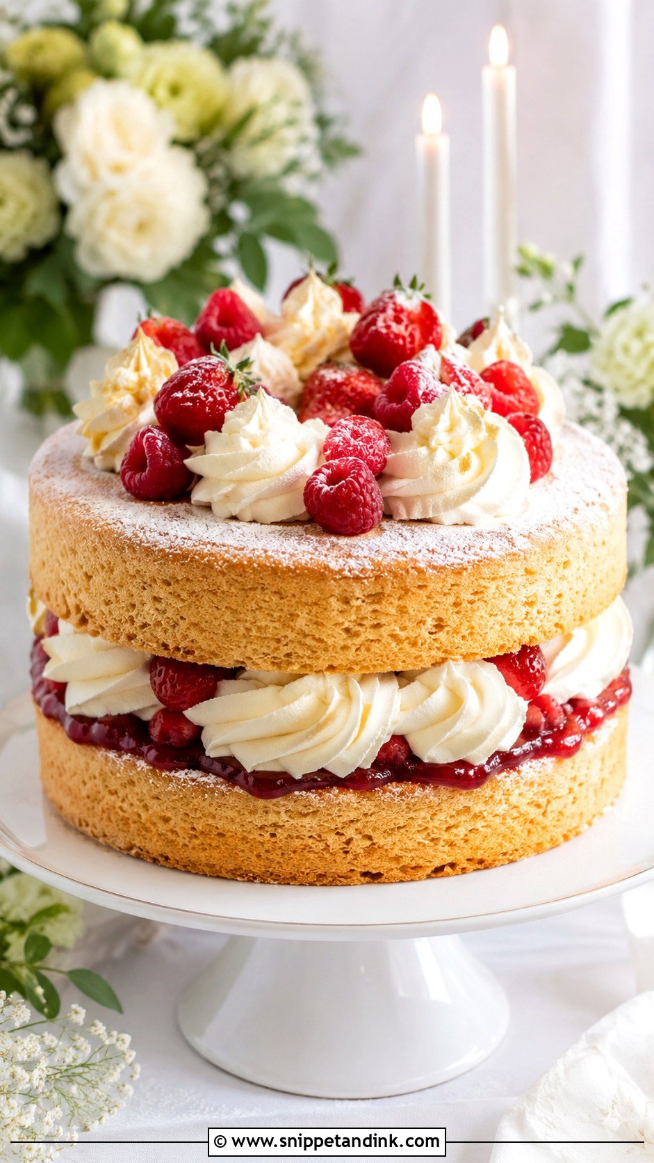 Victoria Sandwich Cake With Whipped Cream - Snippet and Ink - 20 Victoria Sandwich Cake Decoration Ideas for Wedding