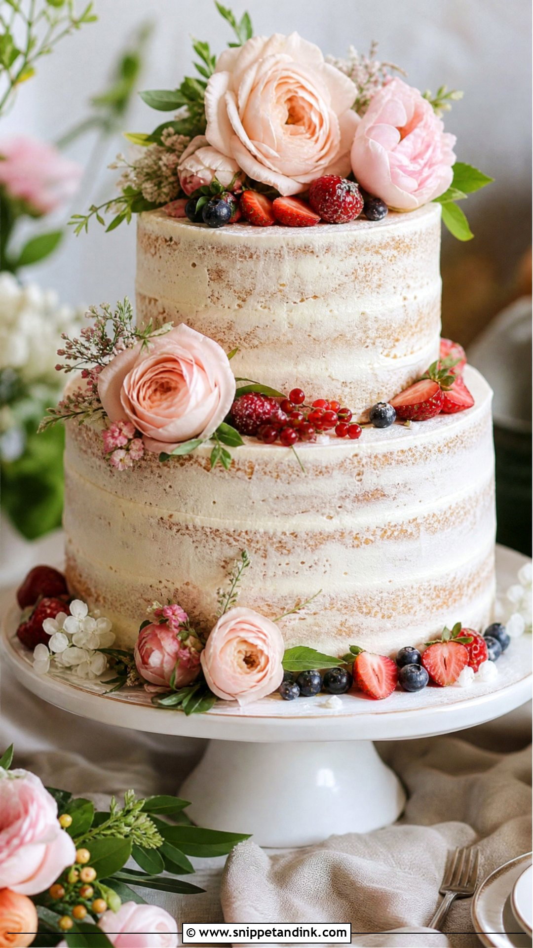 Victoria Sponge Wedding Cake With Fresh Flowers - Snippet and Ink - 30 Victoria Cake Ideas for Wedding