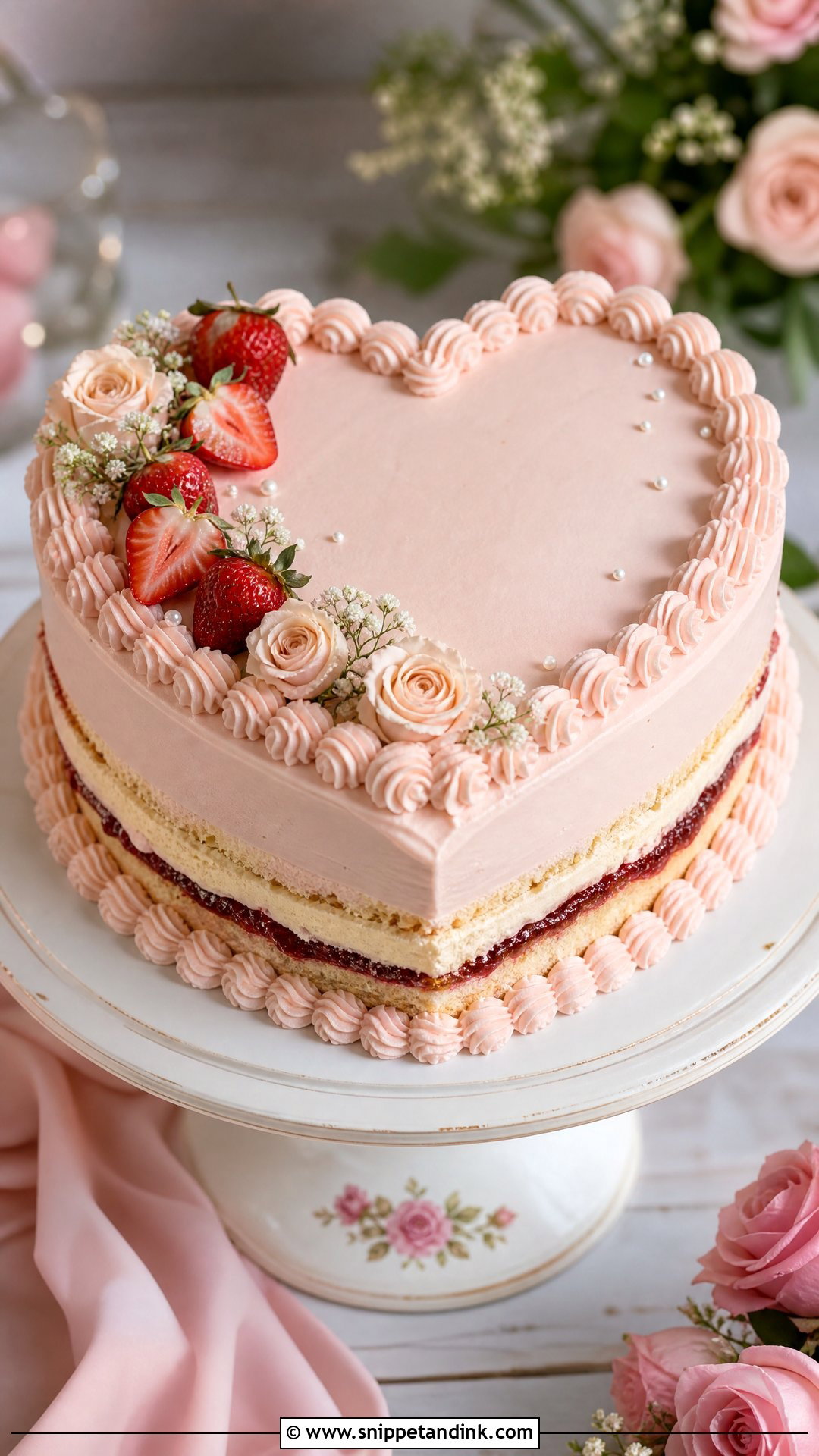 Victoria Sponge Wedding Cake With Heart Shape - Snippet and Ink - 30 Victoria Cake Ideas for Wedding