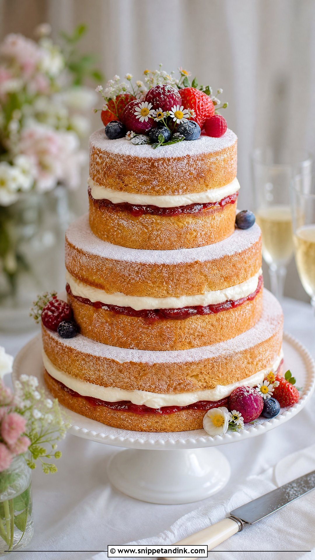 Victoria Sponge Wedding Cake With Powdered Sugar - Snippet and Ink - 30 Victoria Cake Ideas for Wedding