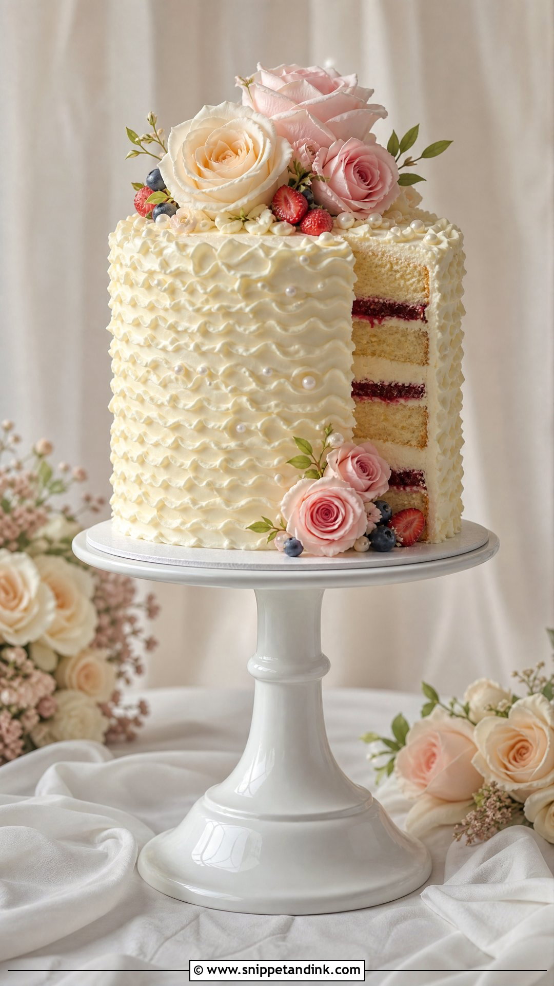 Victoria Sponge Wedding Cake With Ruffle Buttercream - Snippet and Ink - 30 Victoria Cake Ideas for Wedding