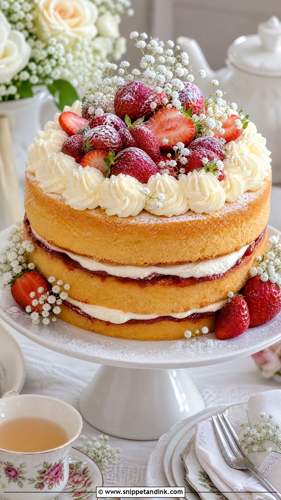 Victoria Sponge Wedding Cake With Whipped Cream - Snippet and Ink - 30 Victoria Cake Ideas for Wedding