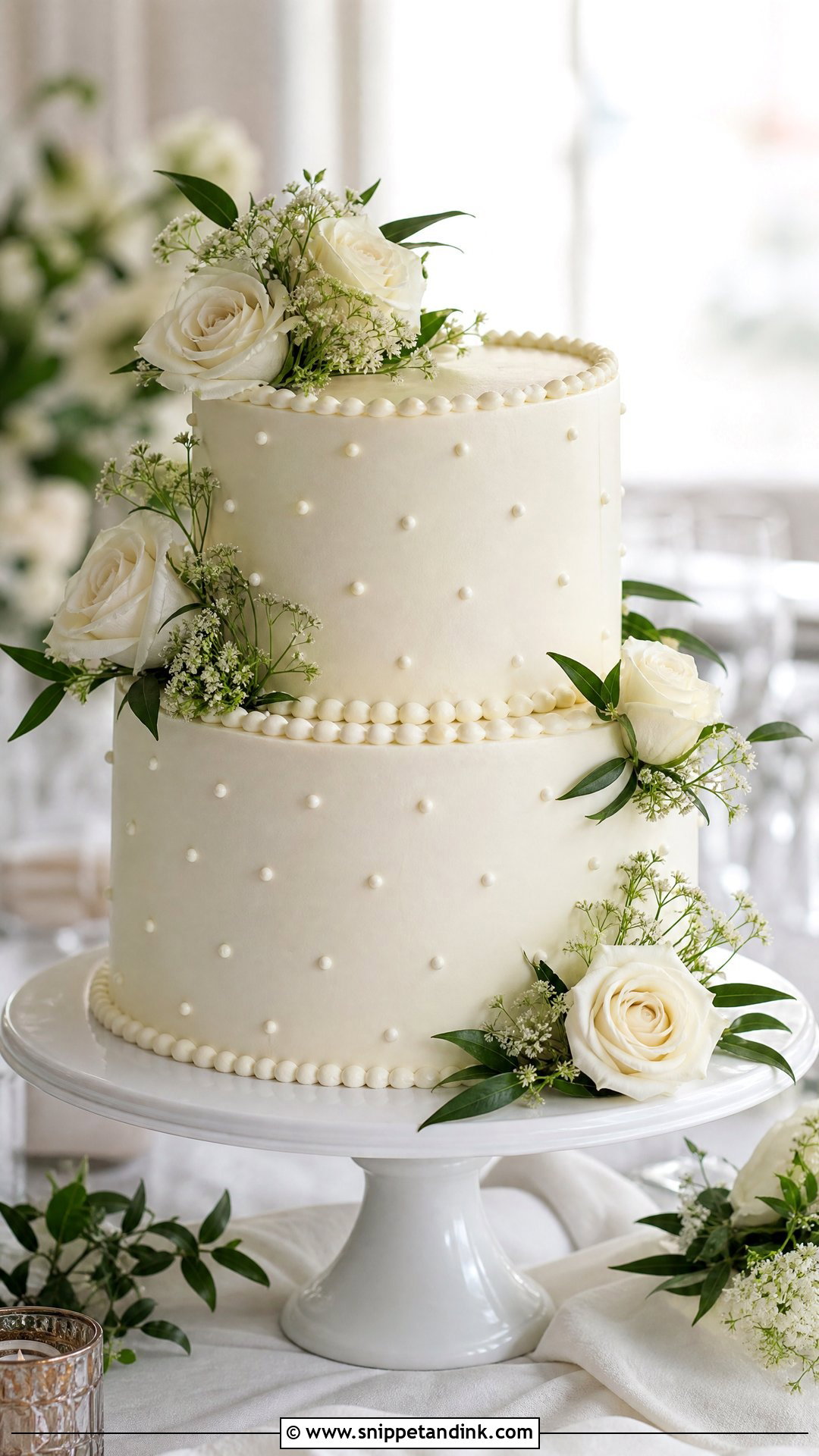 Victoria Sponge Wedding Cake With White Roses - Snippet and Ink - 30 Victoria Cake Ideas for Wedding