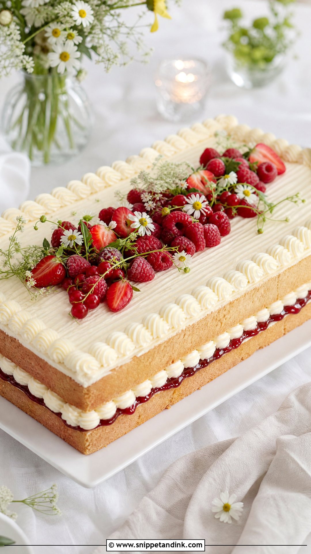 Victoria Sponge Wedding Sheet Cake - Snippet and Ink - 30 Victoria Cake Ideas for Wedding