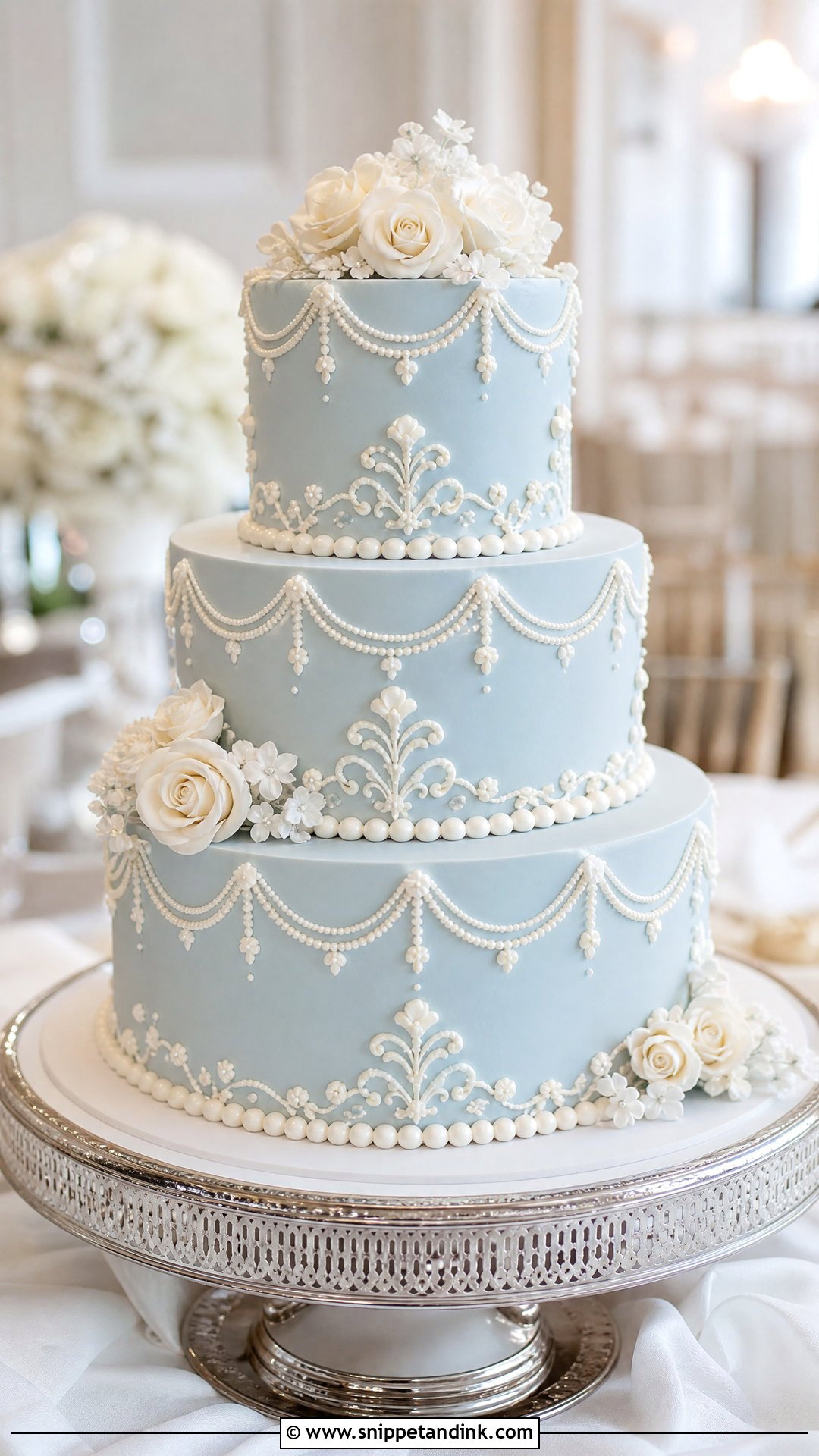 Victorian Blue Wedding Cake - Snippet and Ink - 20 Victorian Style Cake Ideas for Wedding