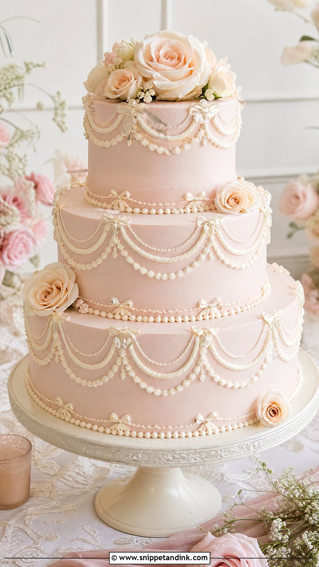 Victorian Blush Wedding Cake - Snippet and Ink - 20 Victorian Wedding Cakes