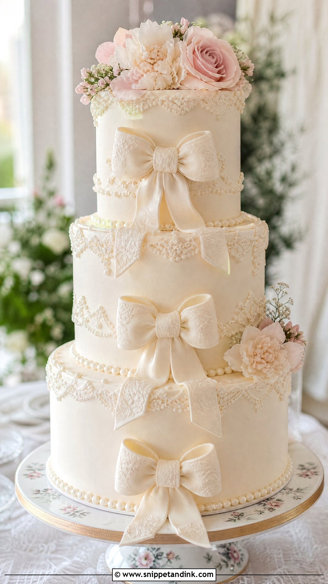 Victorian Bow Wedding Cake - Snippet and Ink - 20 Victorian Style Cake Ideas for Wedding