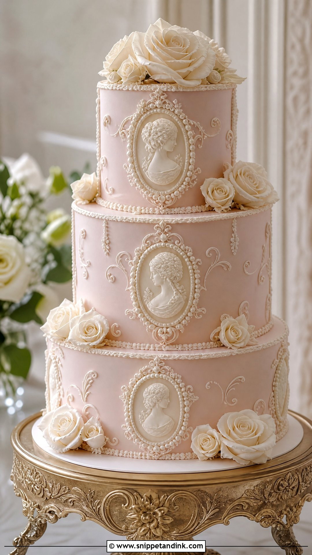 Victorian Cameo Wedding Cake - Snippet and Ink - 20 Victorian Style Cake Ideas for Wedding