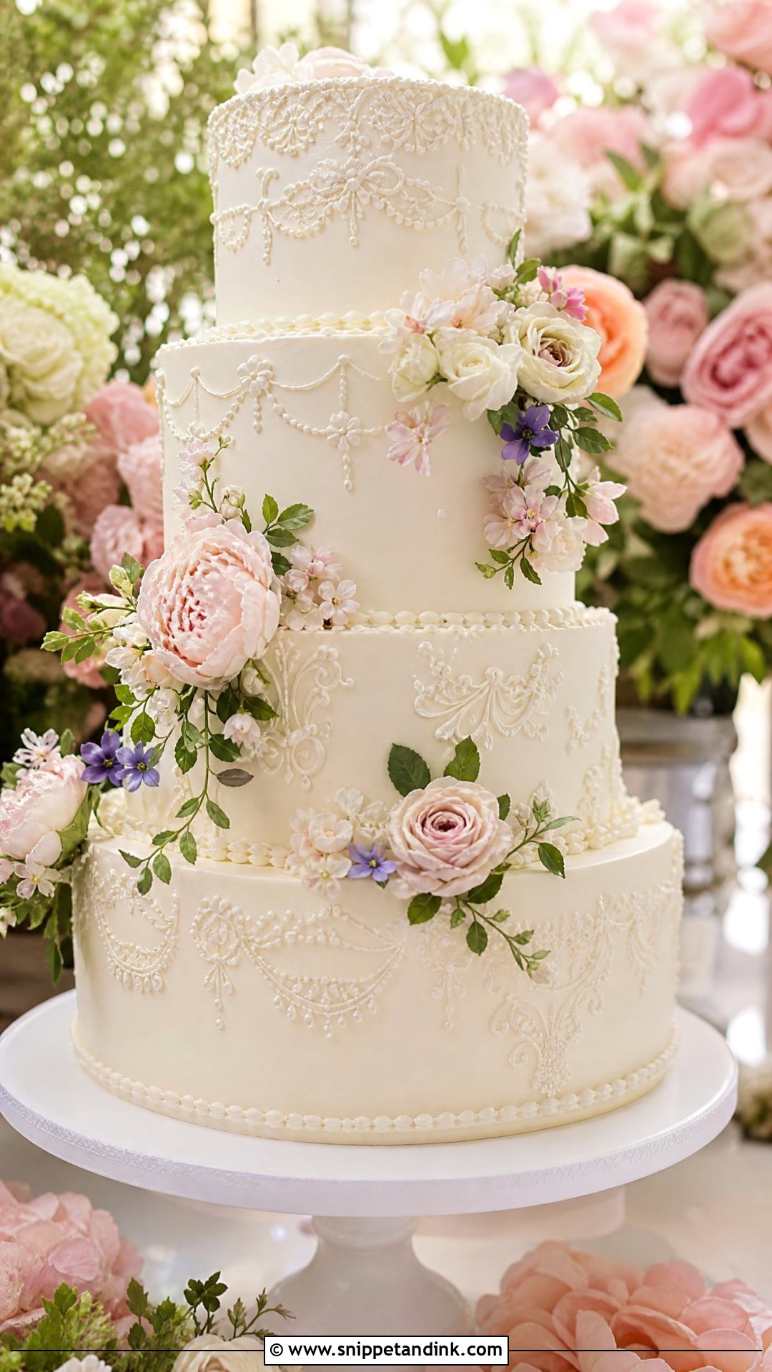 Victorian Floral Wedding Cake - Snippet and Ink - 20 Victorian Wedding Cakes