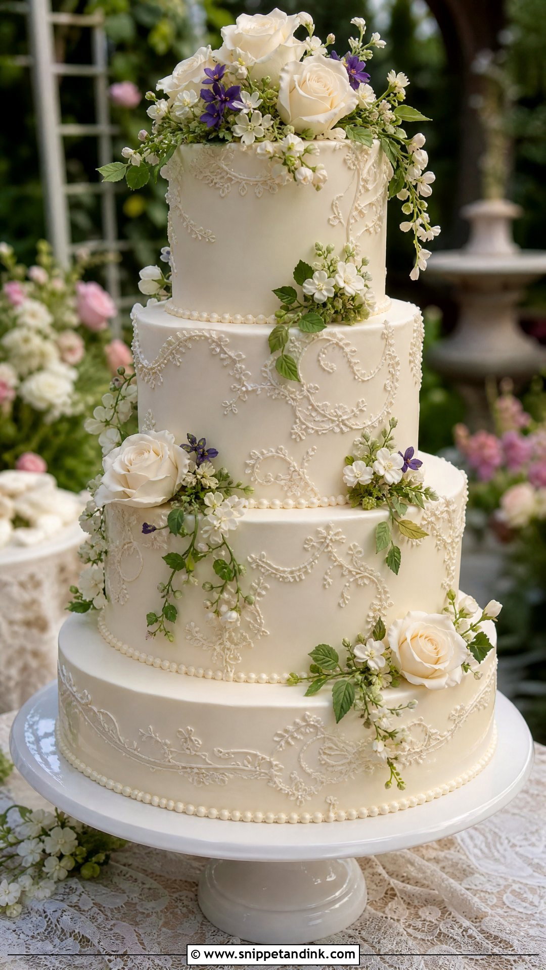 Victorian Garden Wedding Cake - Snippet and Ink - 20 Victorian Style Cake Ideas for Wedding
