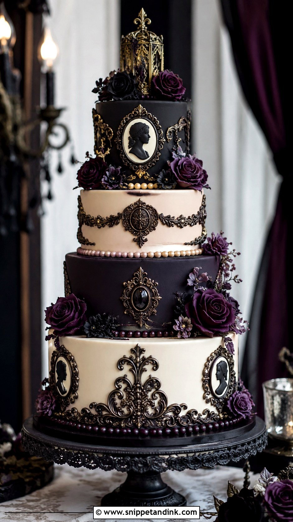 Victorian Goth Wedding Cake - Snippet and Ink - 20 Goth Wedding Cake Ideas