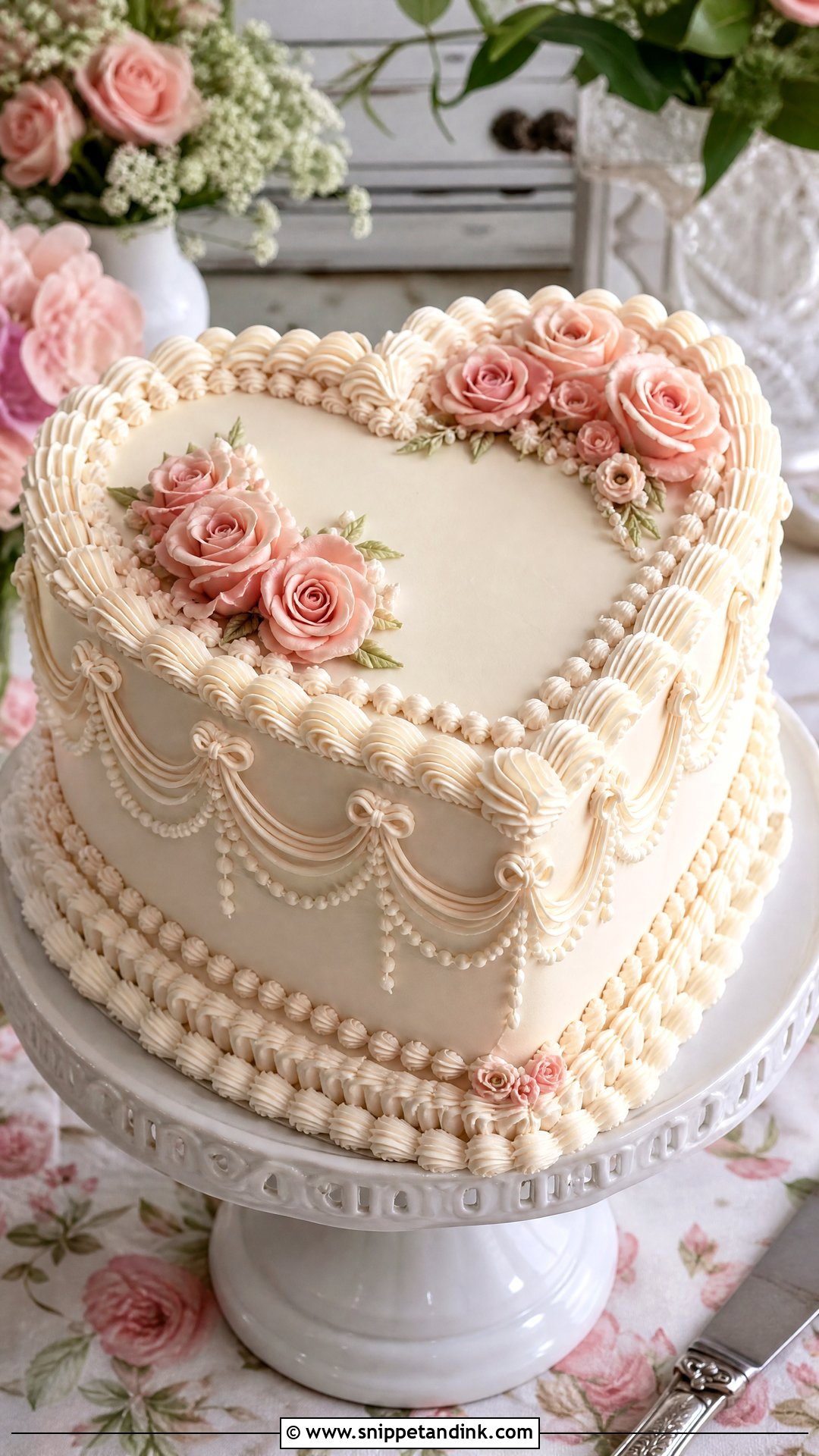 Victorian Heart Wedding Cake - Snippet and Ink - 20 Victorian Style Cake Ideas for Wedding