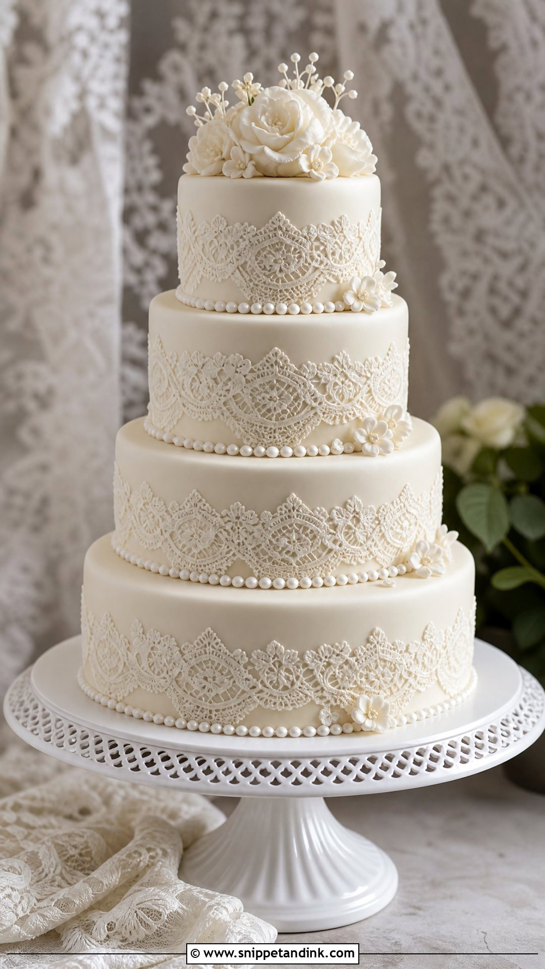 Victorian Lace Wedding Cake - Snippet and Ink - 20 Victorian Wedding Cakes