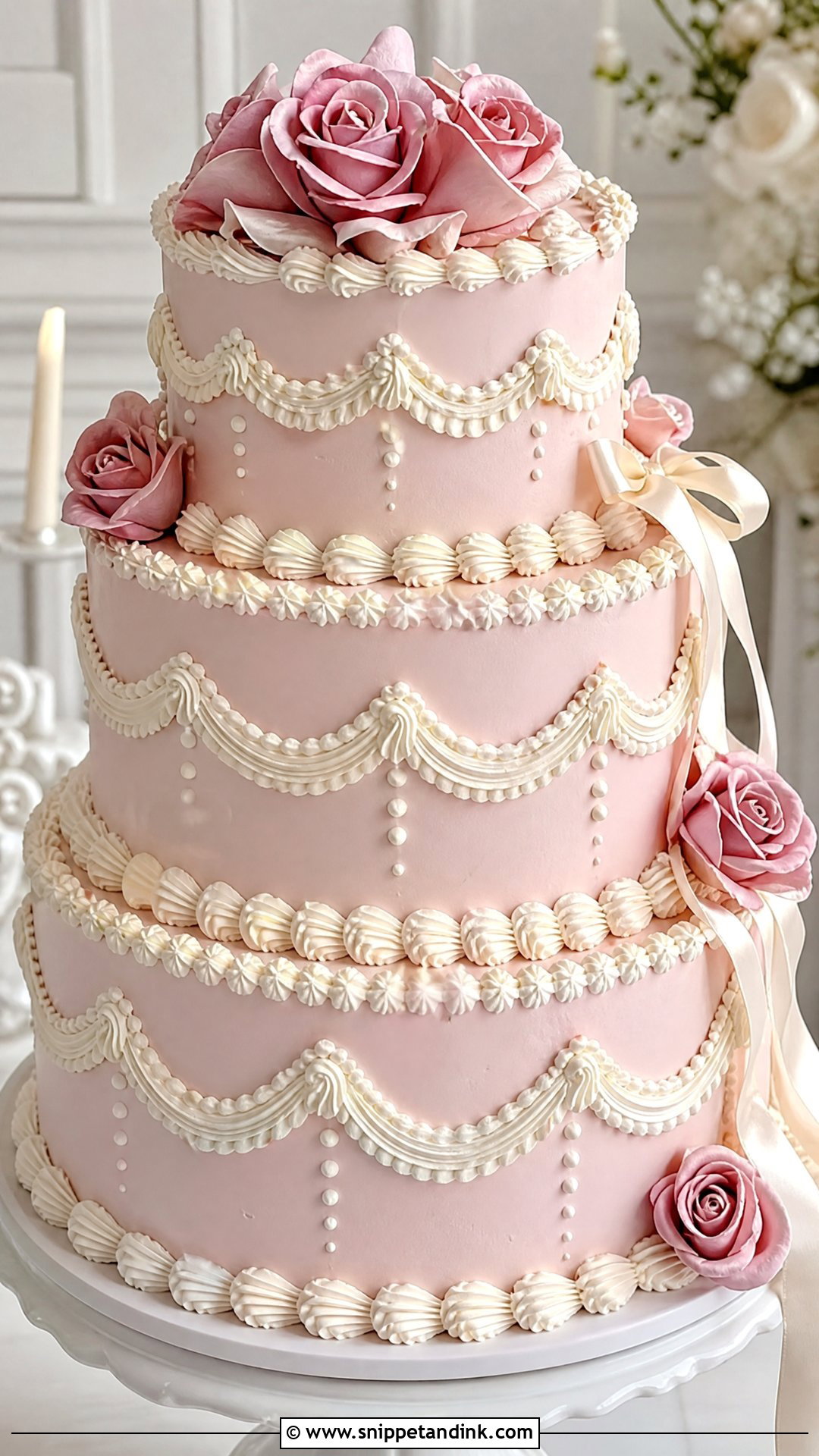 Victorian Pink Wedding Cake - Snippet and Ink - 20 Victorian Style Cake Ideas for Wedding