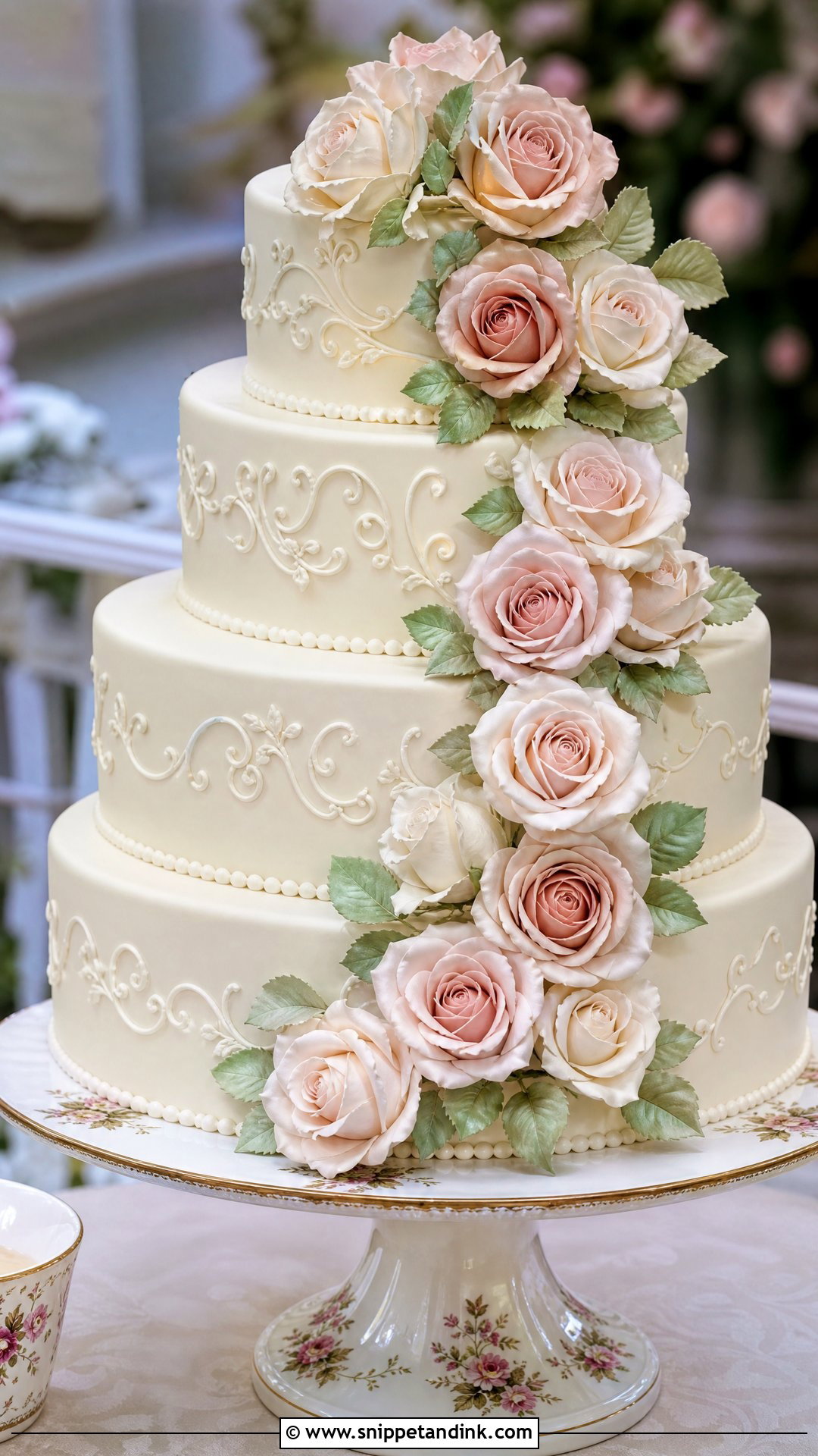 Victorian Rose Wedding Cake - Snippet and Ink - 20 Victorian Style Cake Ideas for Wedding