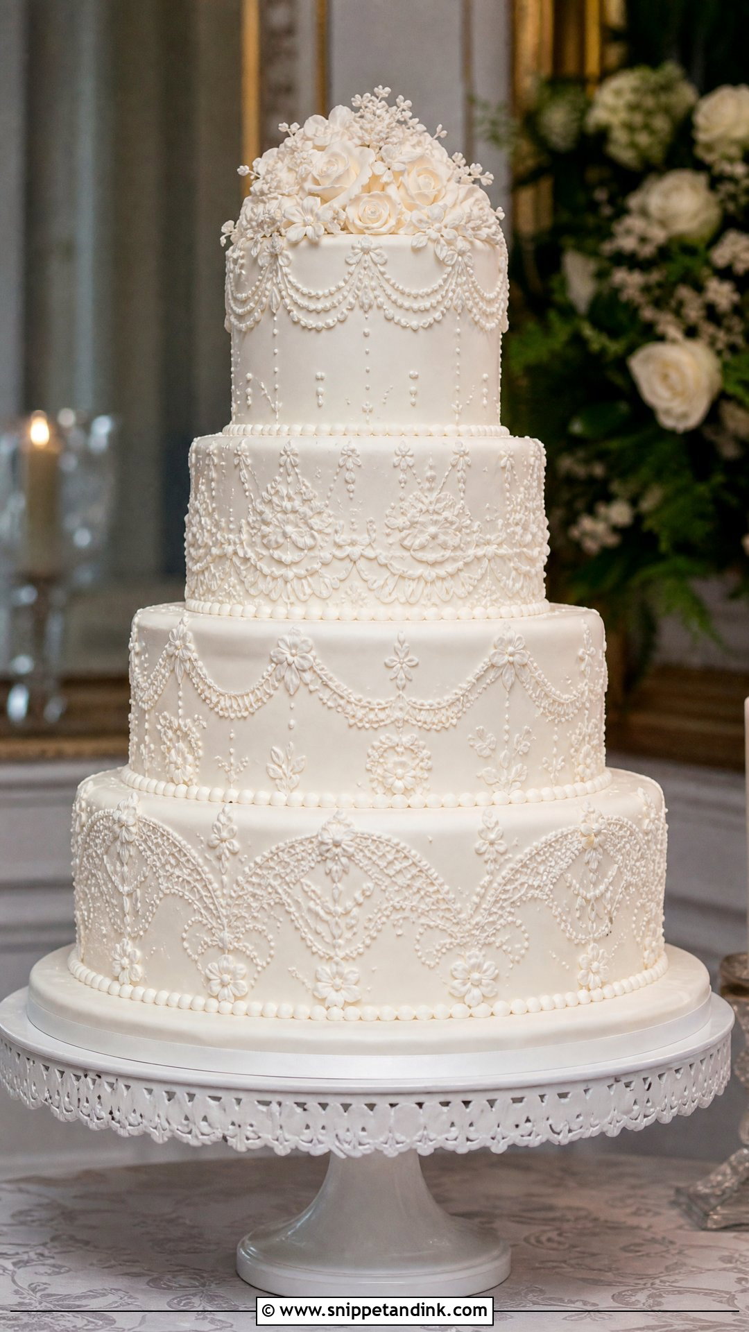 Victorian Royal Icing Wedding Cake - Snippet and Ink - 20 Victorian Style Cake Ideas for Wedding