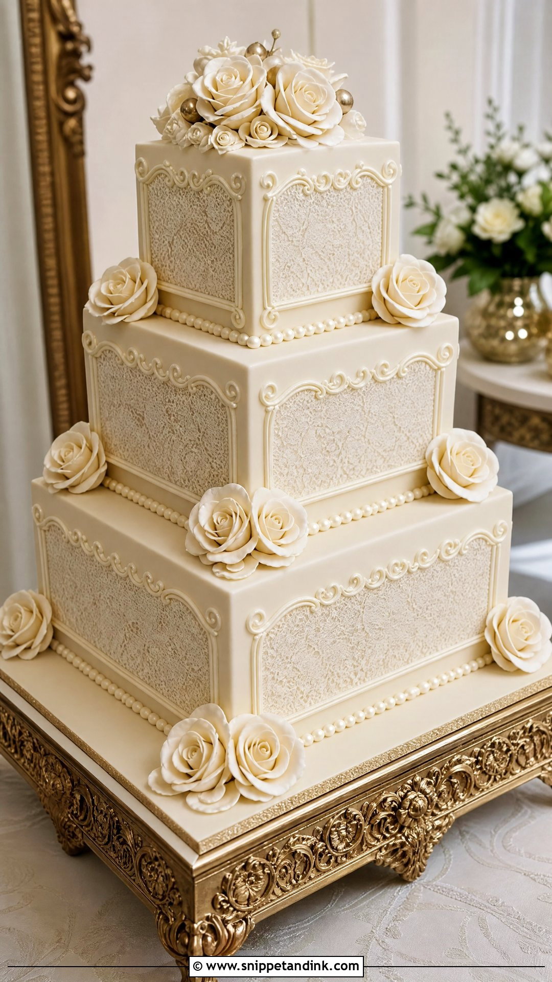 Victorian Square Wedding Cake - Snippet and Ink - 20 Victorian Wedding Cakes