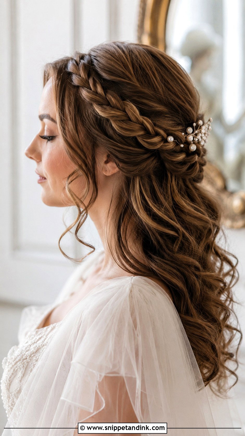 Victorian Wedding Braided Half Up Hair - Snippet and Ink - 15 Victorian Wedding Hair Ideas