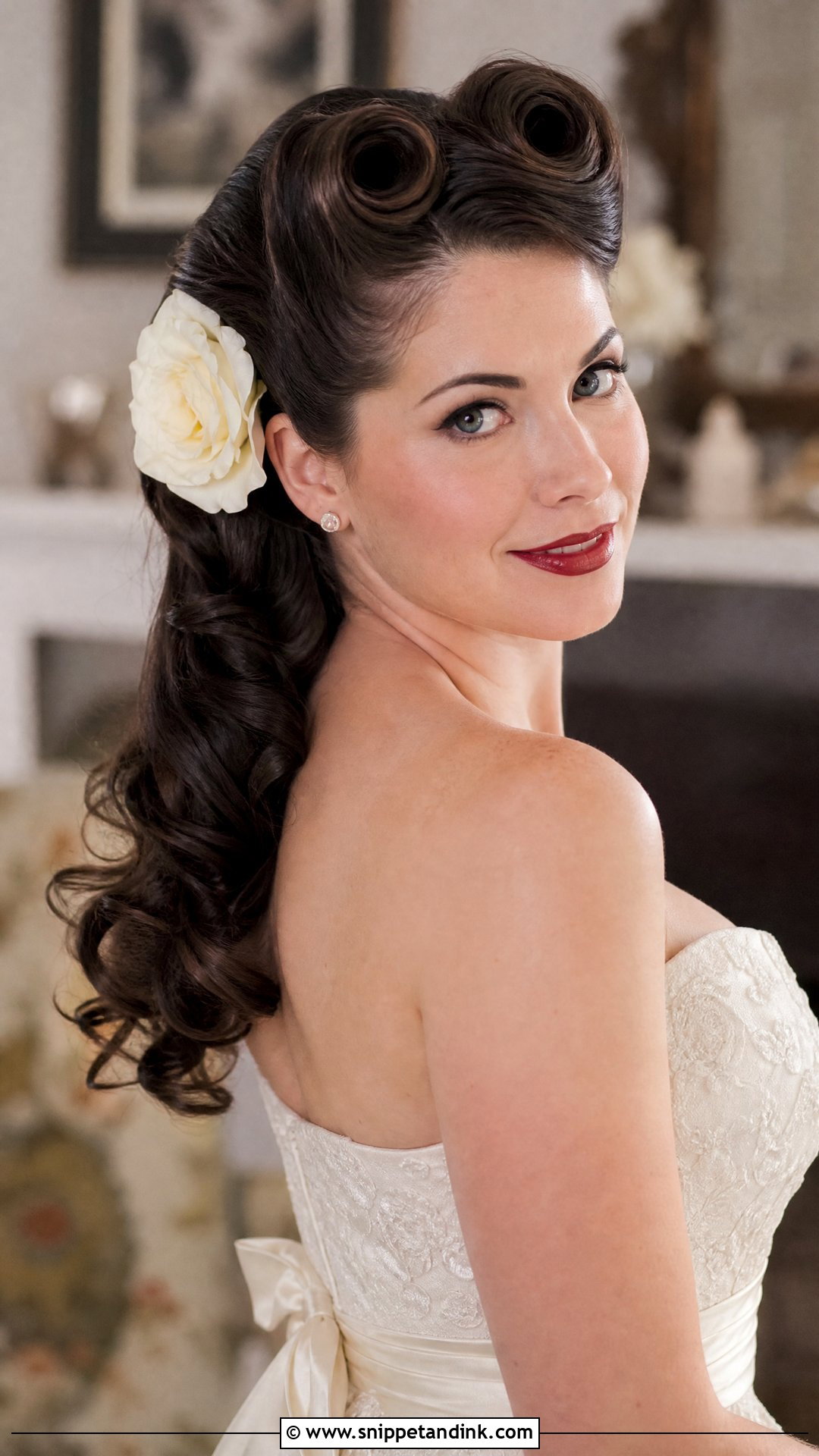 Victory Rolls Wedding Hairstyle - Snippet and Ink - 20 Retro Wedding Hair Ideas