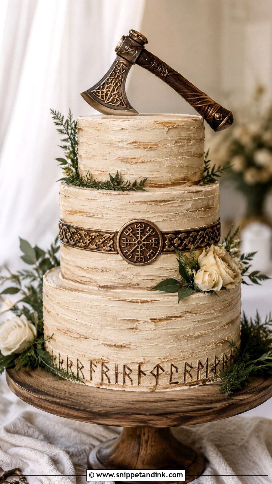Viking Axe Wedding Cake - Snippet and Ink - 25 Viking Wedding Cake Ideas
