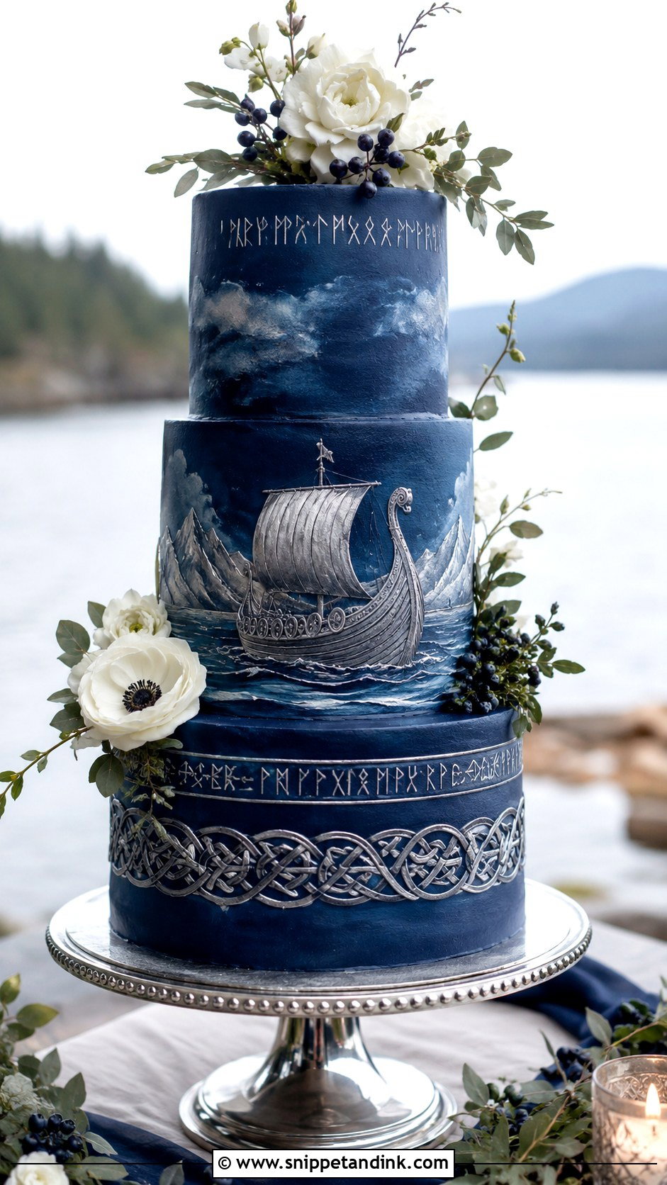 Viking Blue Wedding Cake - Snippet and Ink - 25 Viking Wedding Cake Ideas