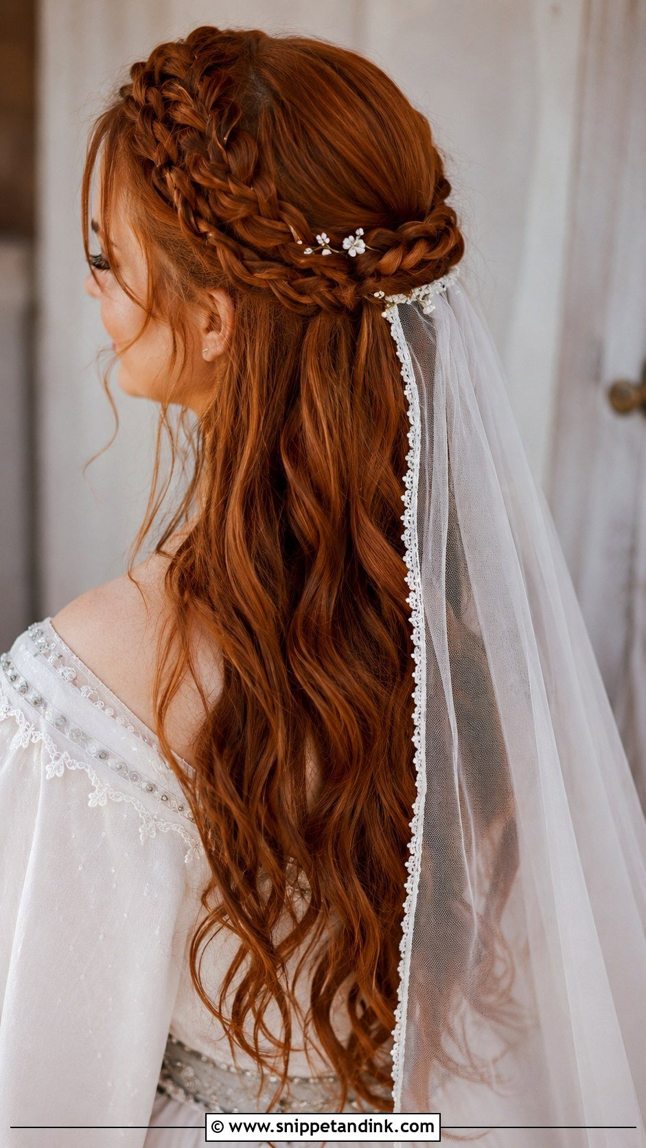 Viking Braided Half Crown With Veil - Snippet and Ink - 25 Viking Wedding Hair Ideas