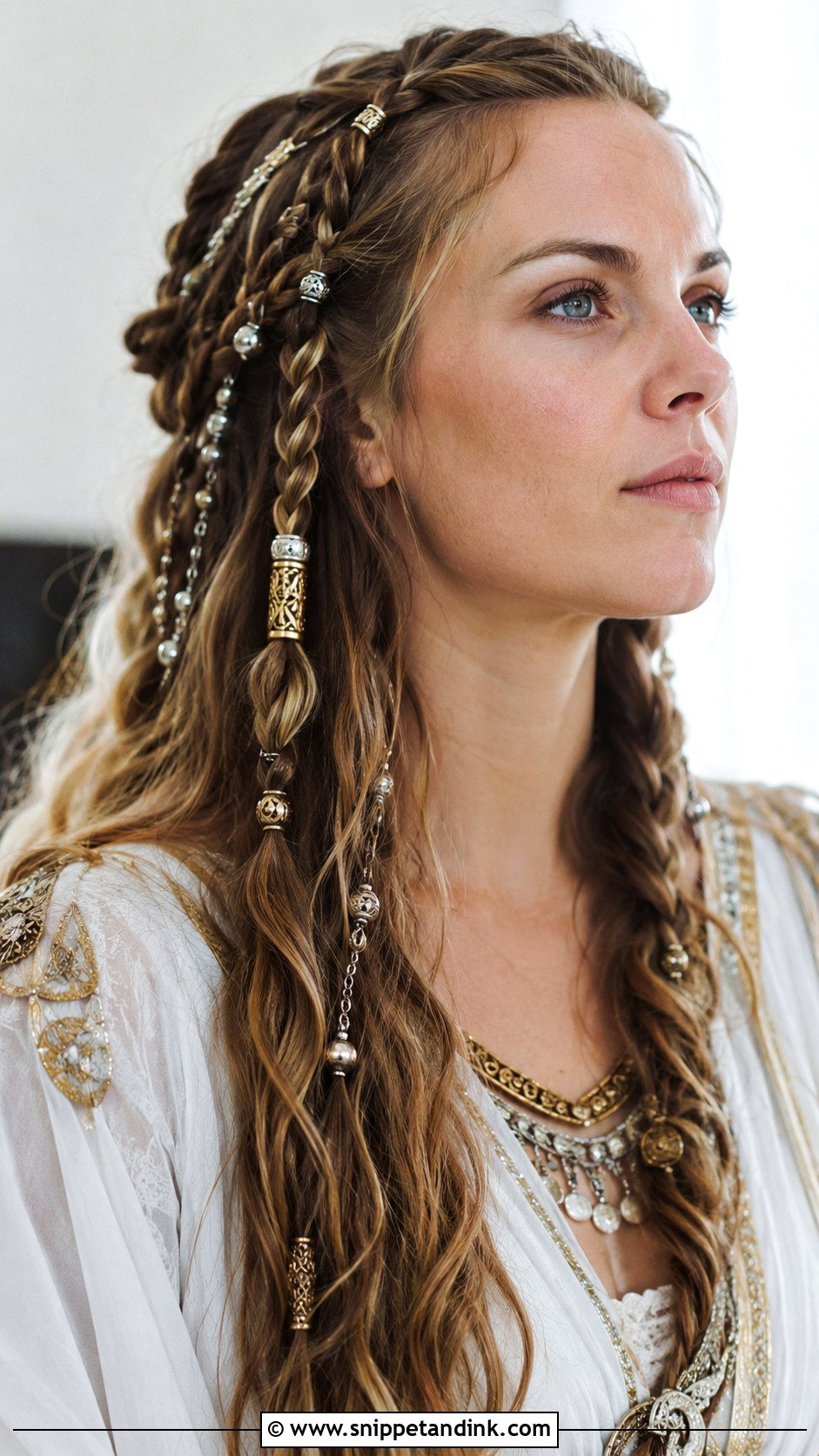Viking Braids With Beads and Cuffs - Snippet and Ink - 25 Viking Wedding Hair Ideas
