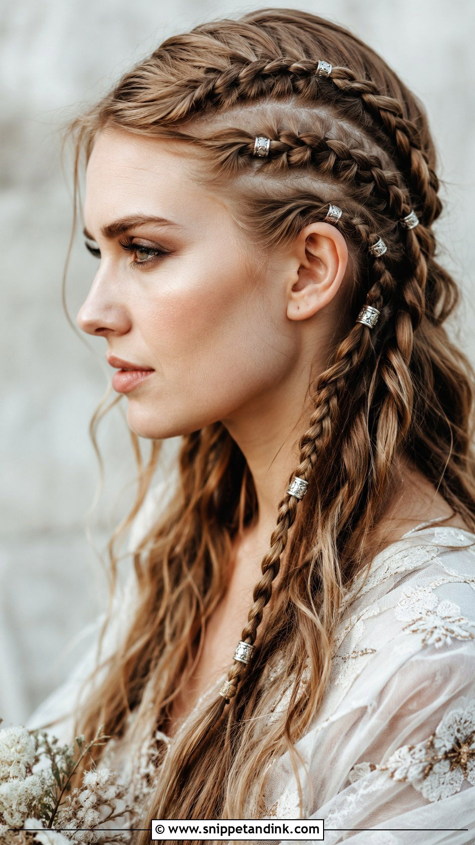 Viking Crown Braid With Flowers - Snippet and Ink - 25 Viking Wedding Hair Ideas