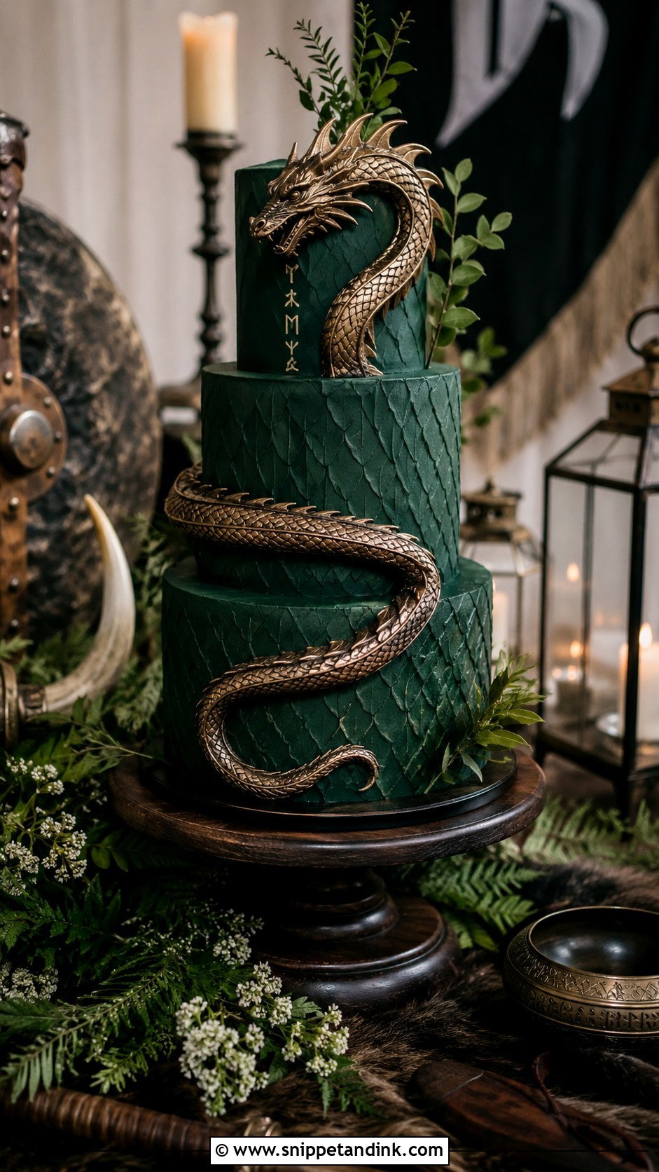 Viking Dragon Wedding Cake - Snippet and Ink - 25 Viking Wedding Cake Ideas
